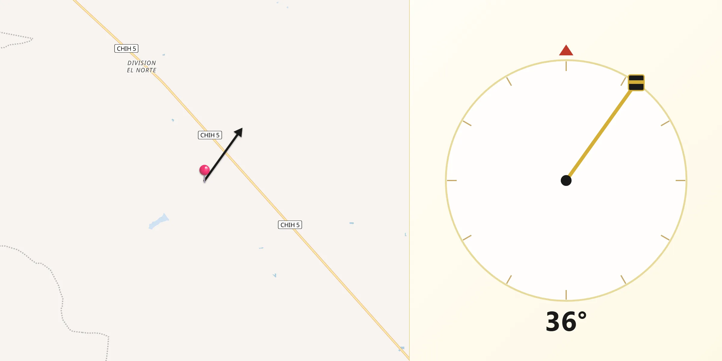 Dirección de la Qibla desde Independencia