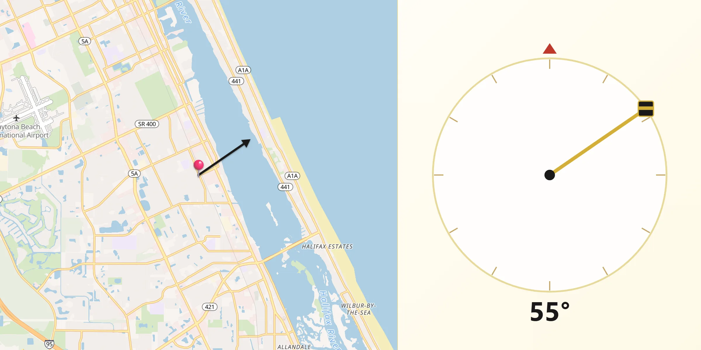 Qibla Direction from South Daytona