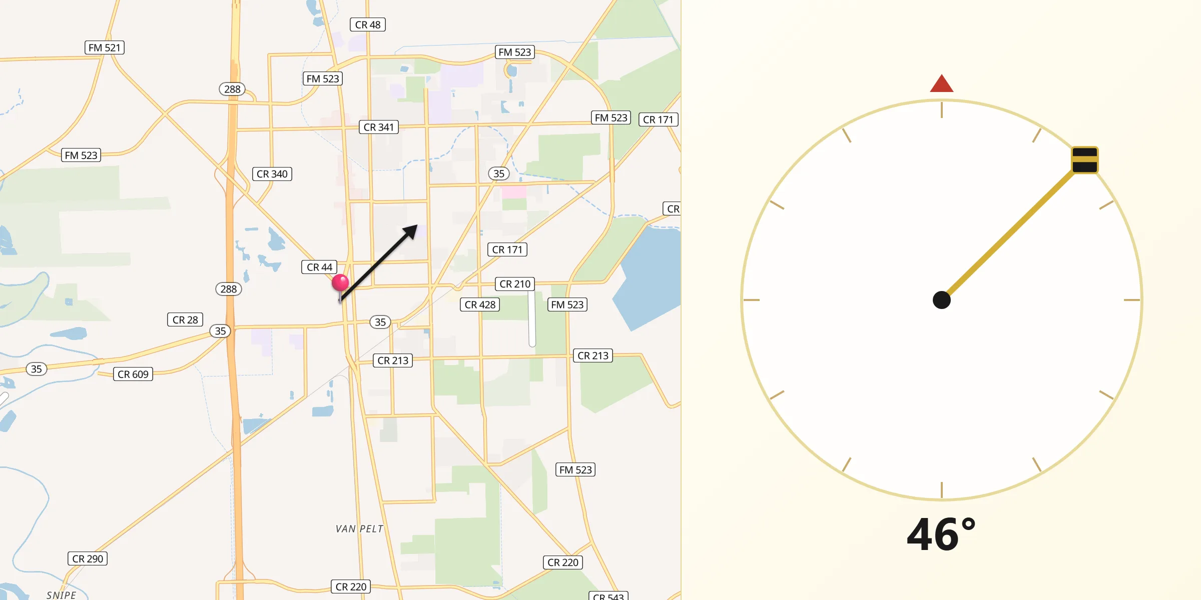 Qibla Direction from Brazoria County