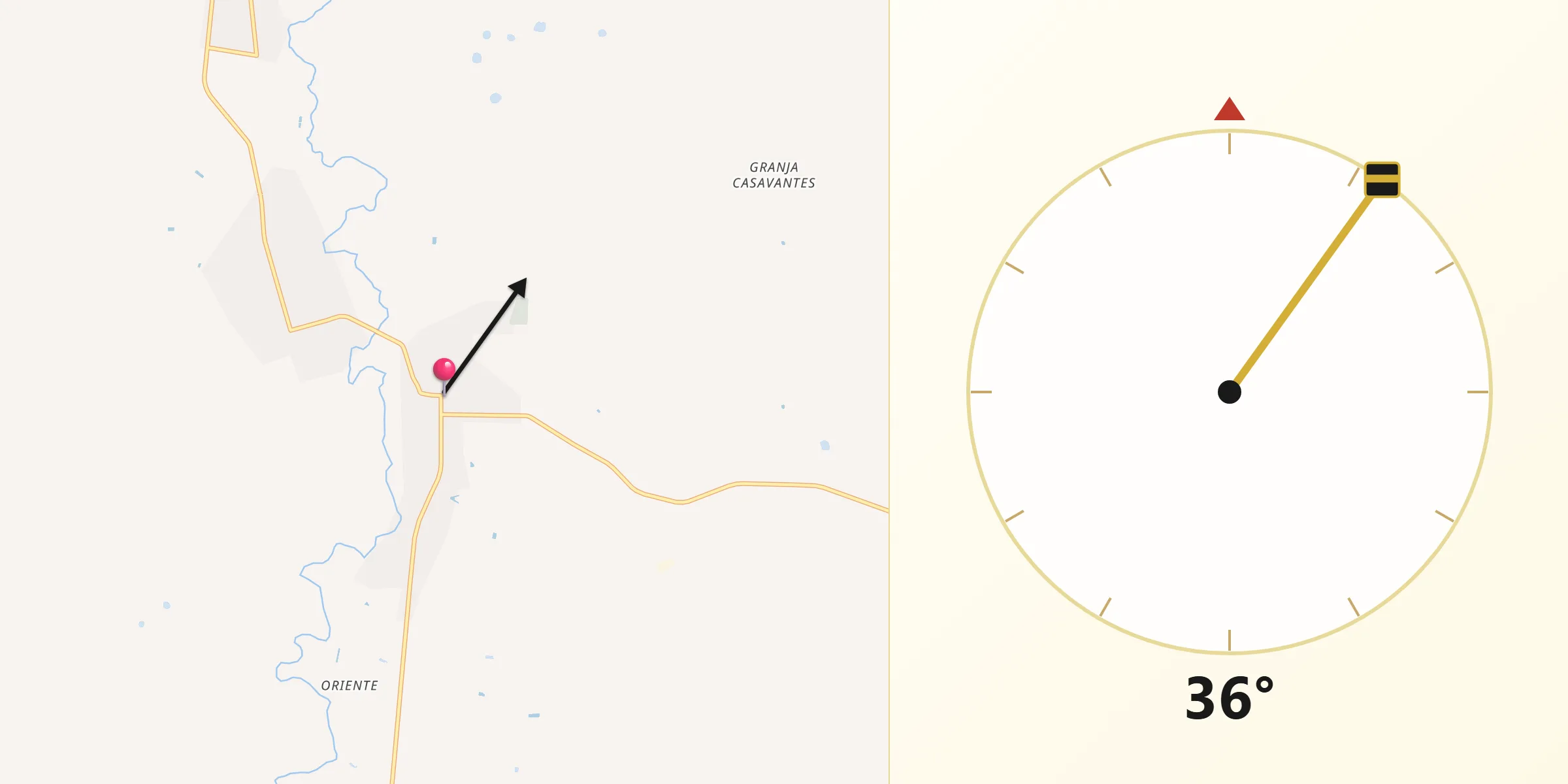 Dirección de la Qibla desde El Terrero