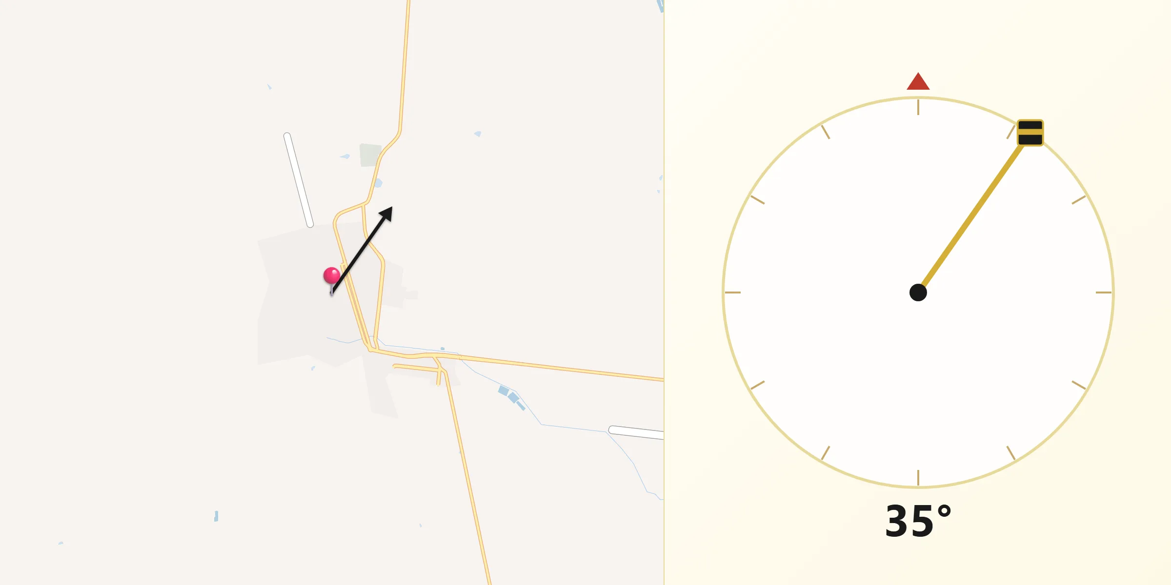 Dirección de la Qibla desde San Pedro Madera
