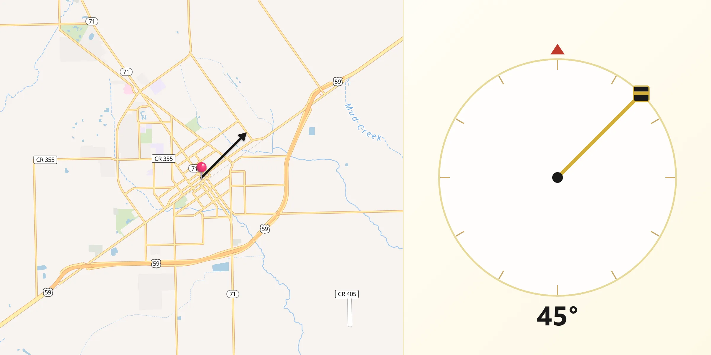 Qibla Direction from El Campo