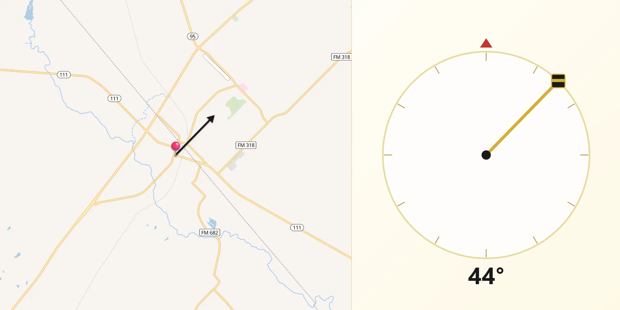 Qibla Direction from Yoakum