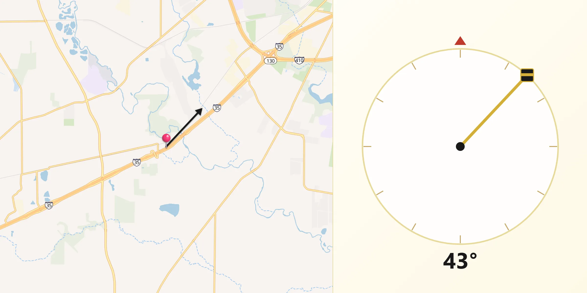 Qibla Direction from Von Ormy