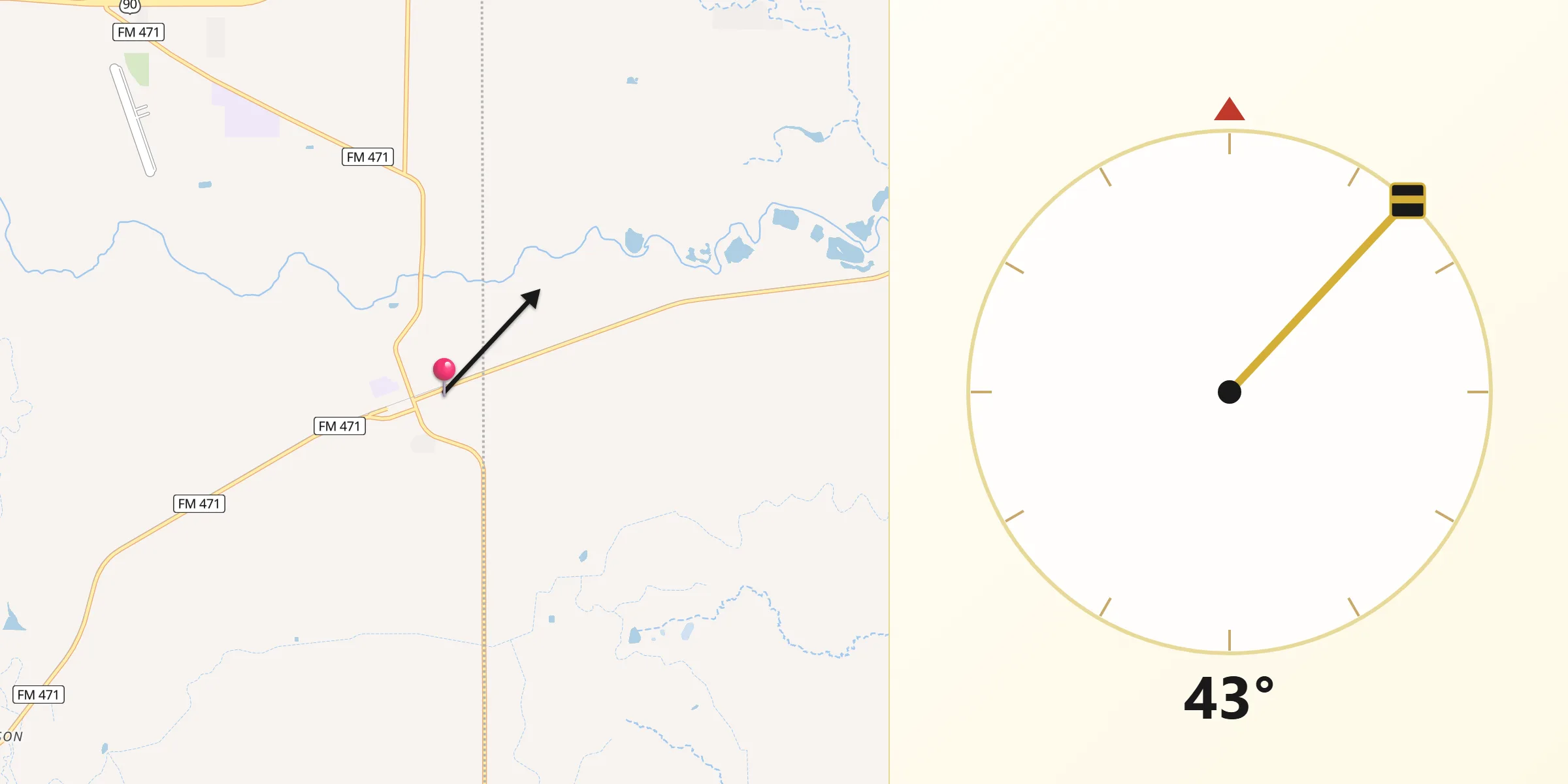 Qibla Direction from La Coste