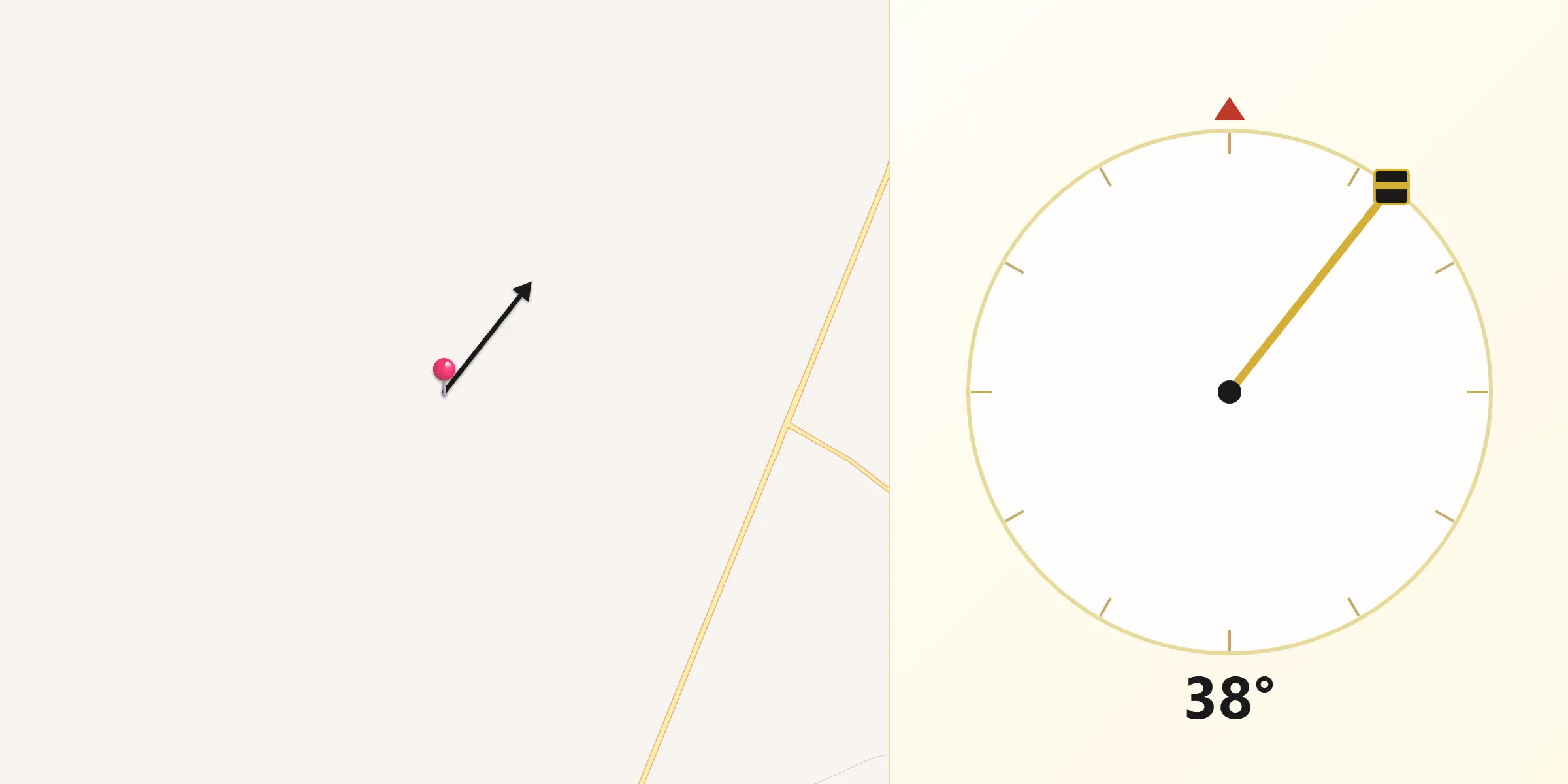 Dirección de la Qibla desde Ojinaga