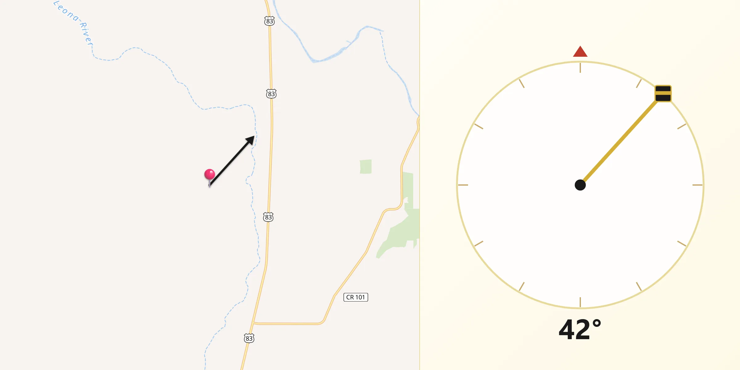 Qibla Direction from Uvalde County