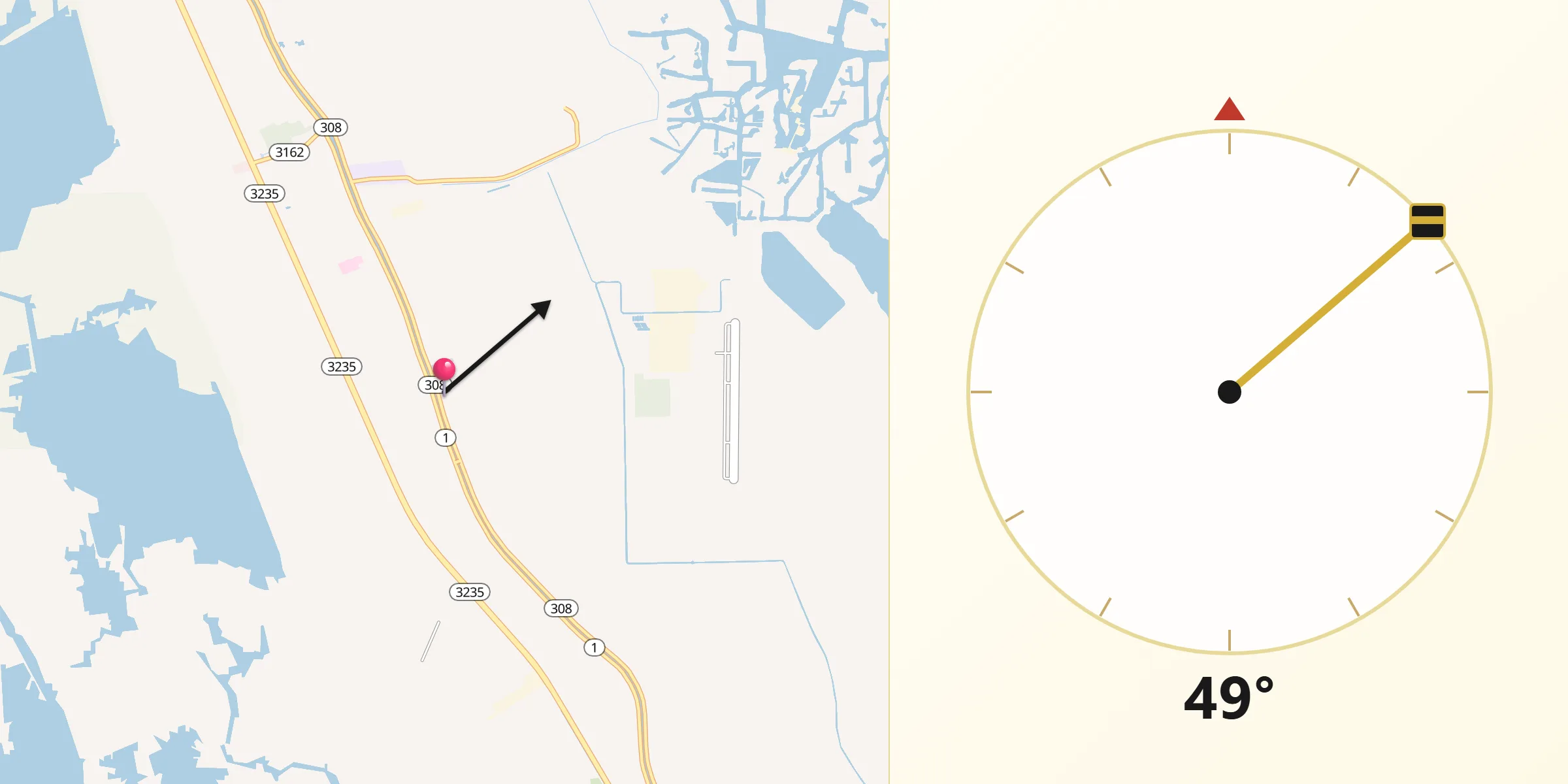 Qibla Direction from Galliano