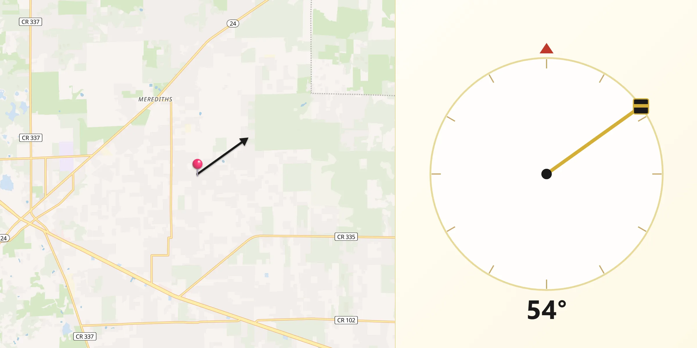 Qibla Direction from East Bronson
