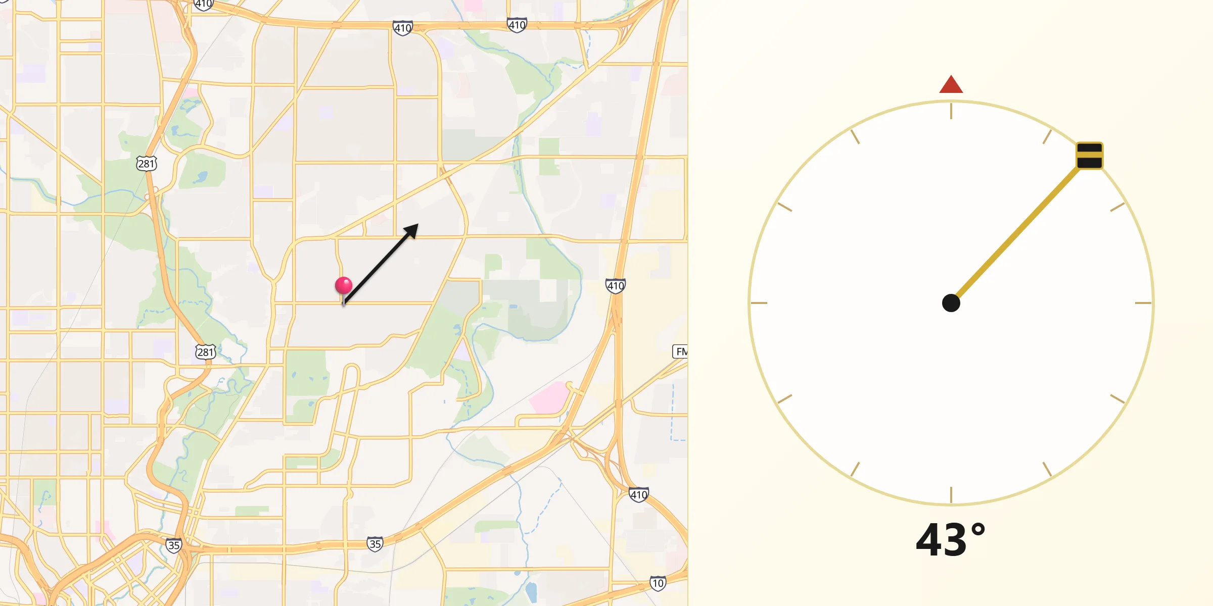 Qibla Direction from Terrell Hills