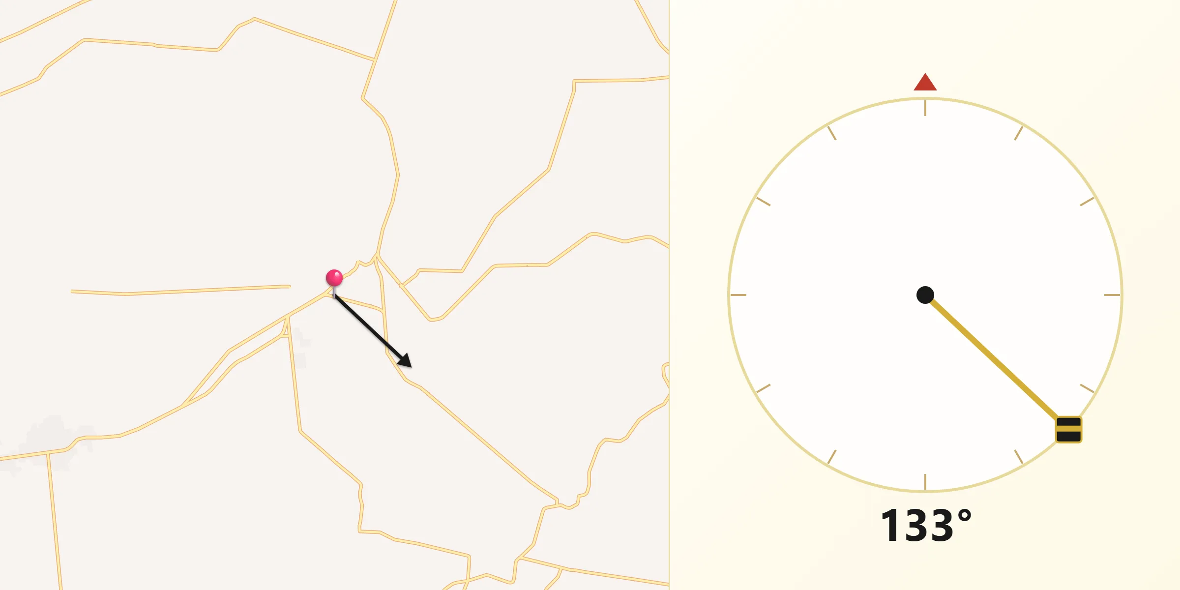اتجاه القبلة من طامية