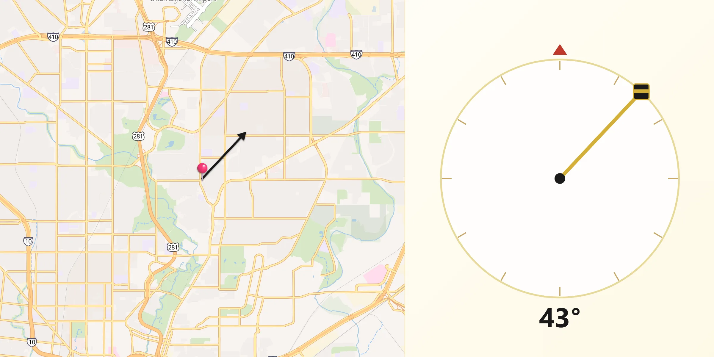 Qibla Direction from Alamo Heights
