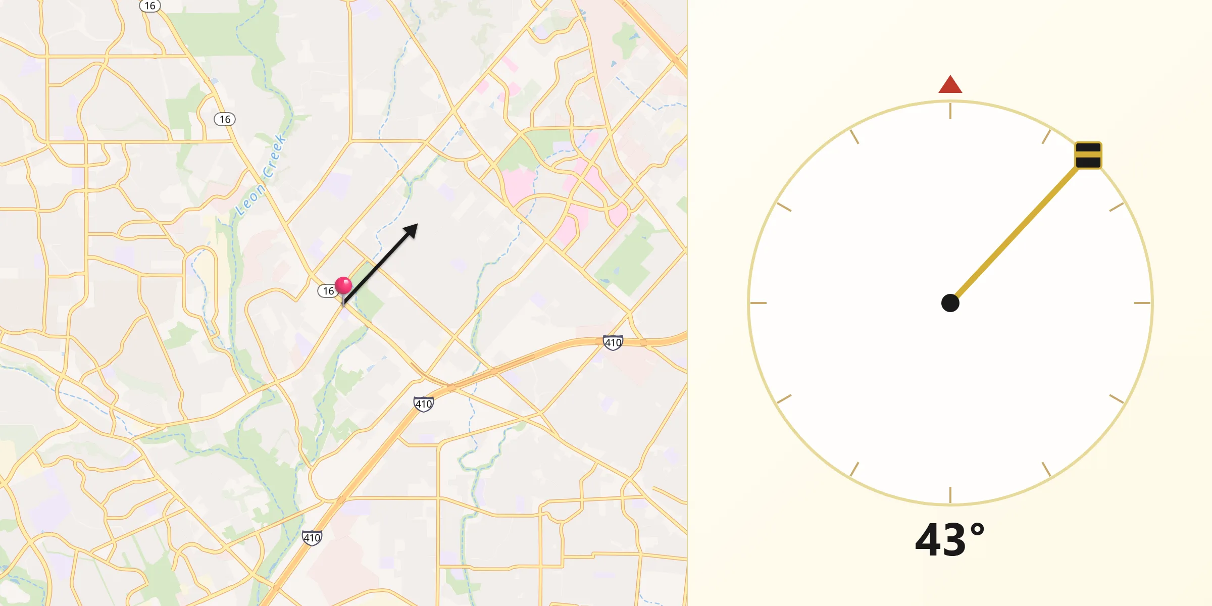 Qibla Direction from Leon Valley