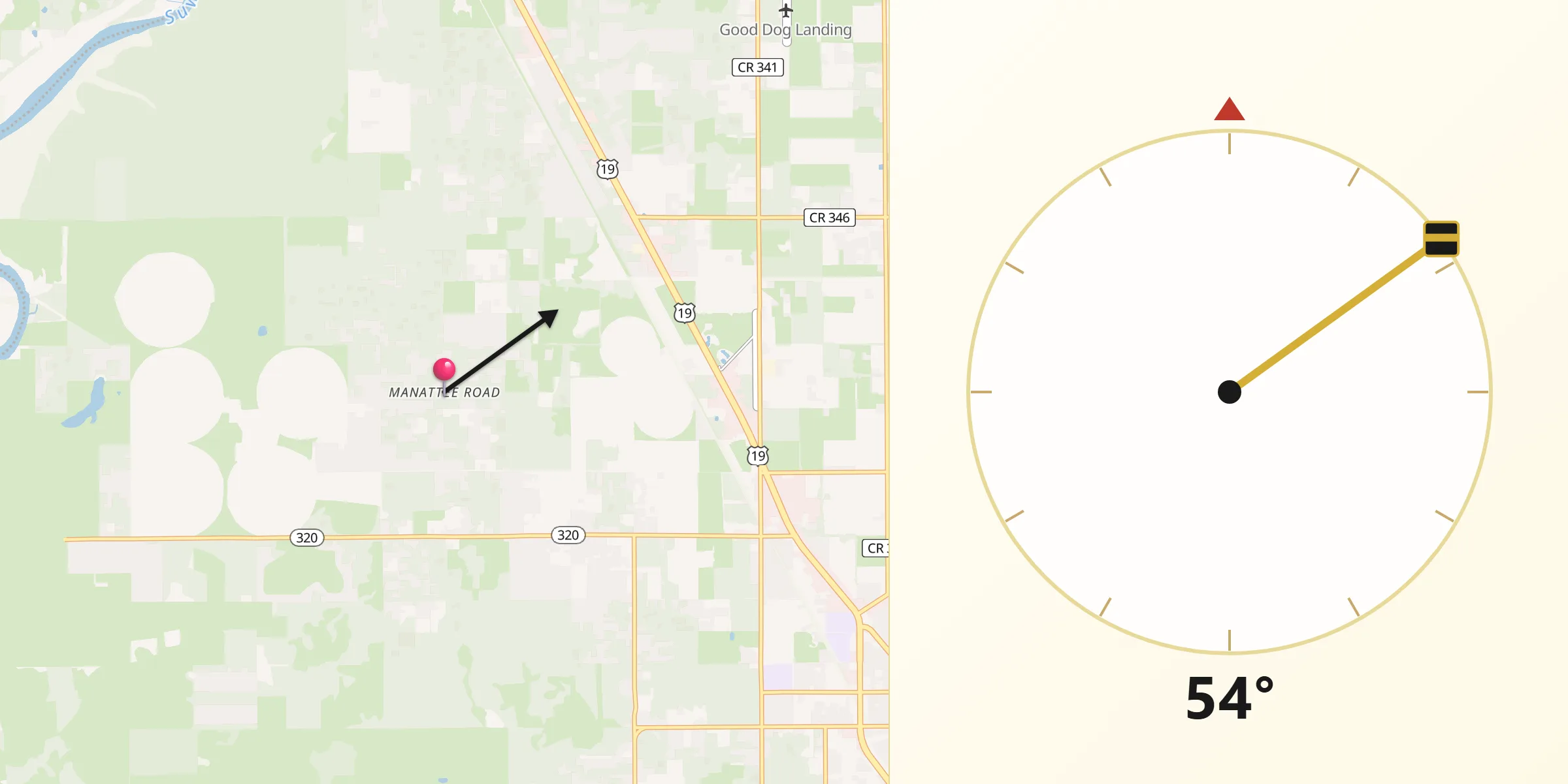 Qibla Direction from Manatee Road