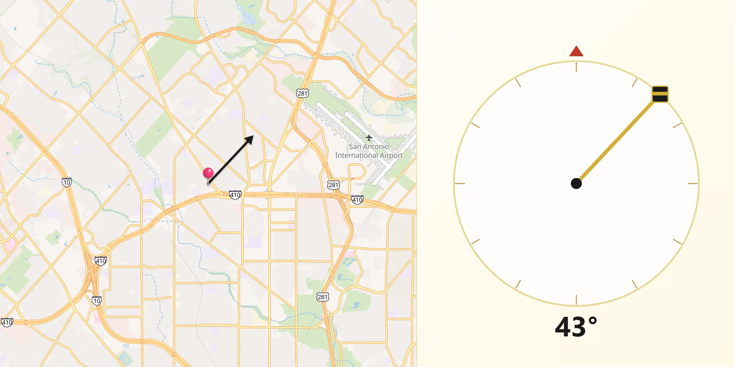 Qibla Direction from Castle Hills