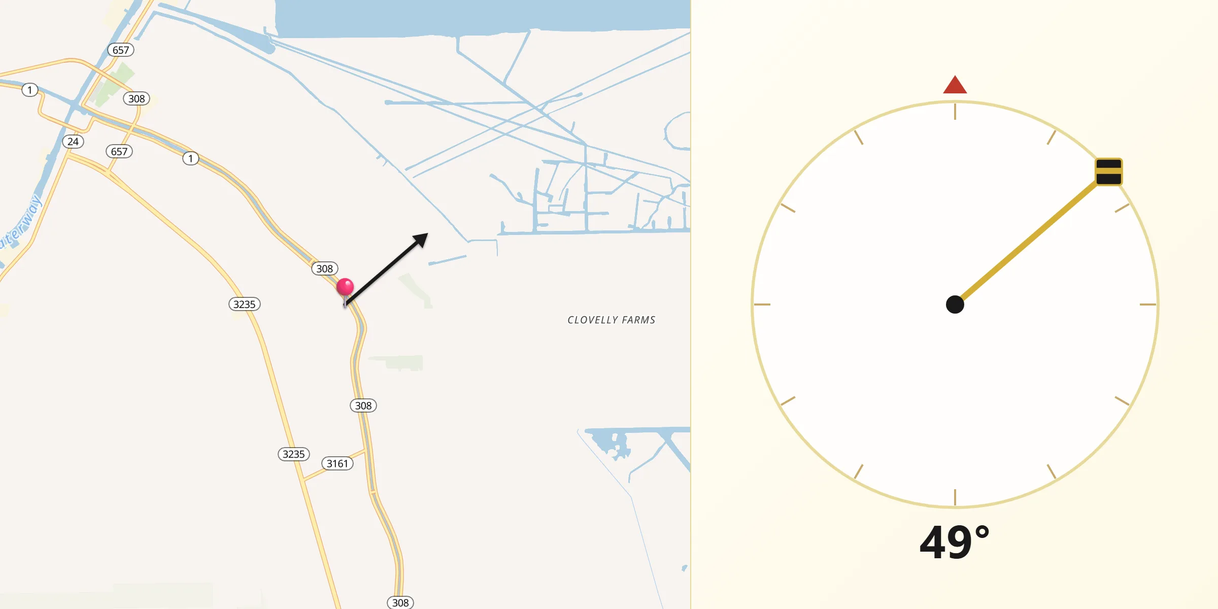Qibla Direction from Cut Off