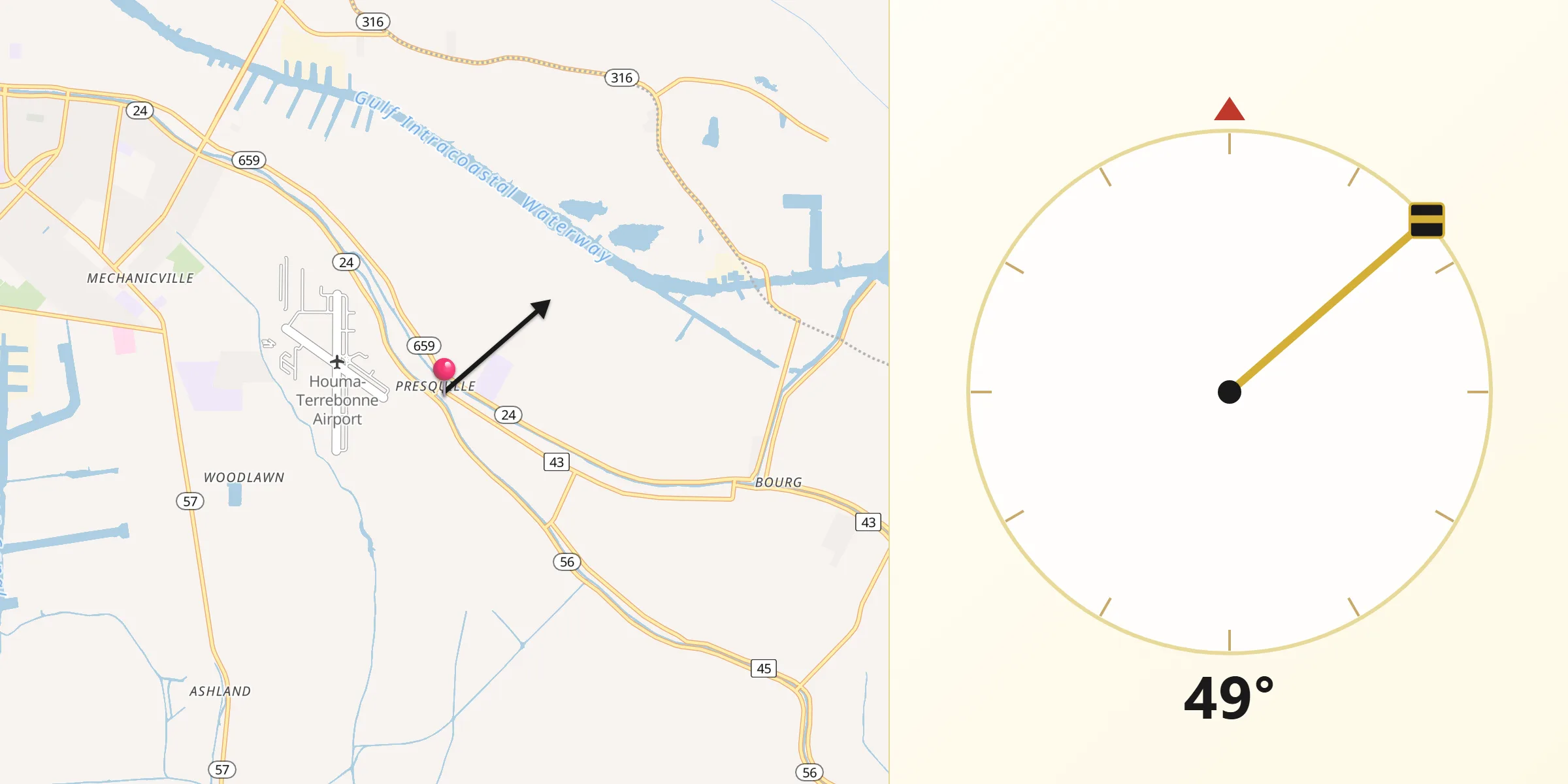 Qibla Direction from Presquille