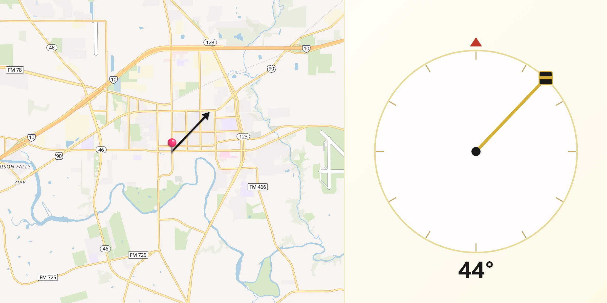 Qibla Direction from Seguin