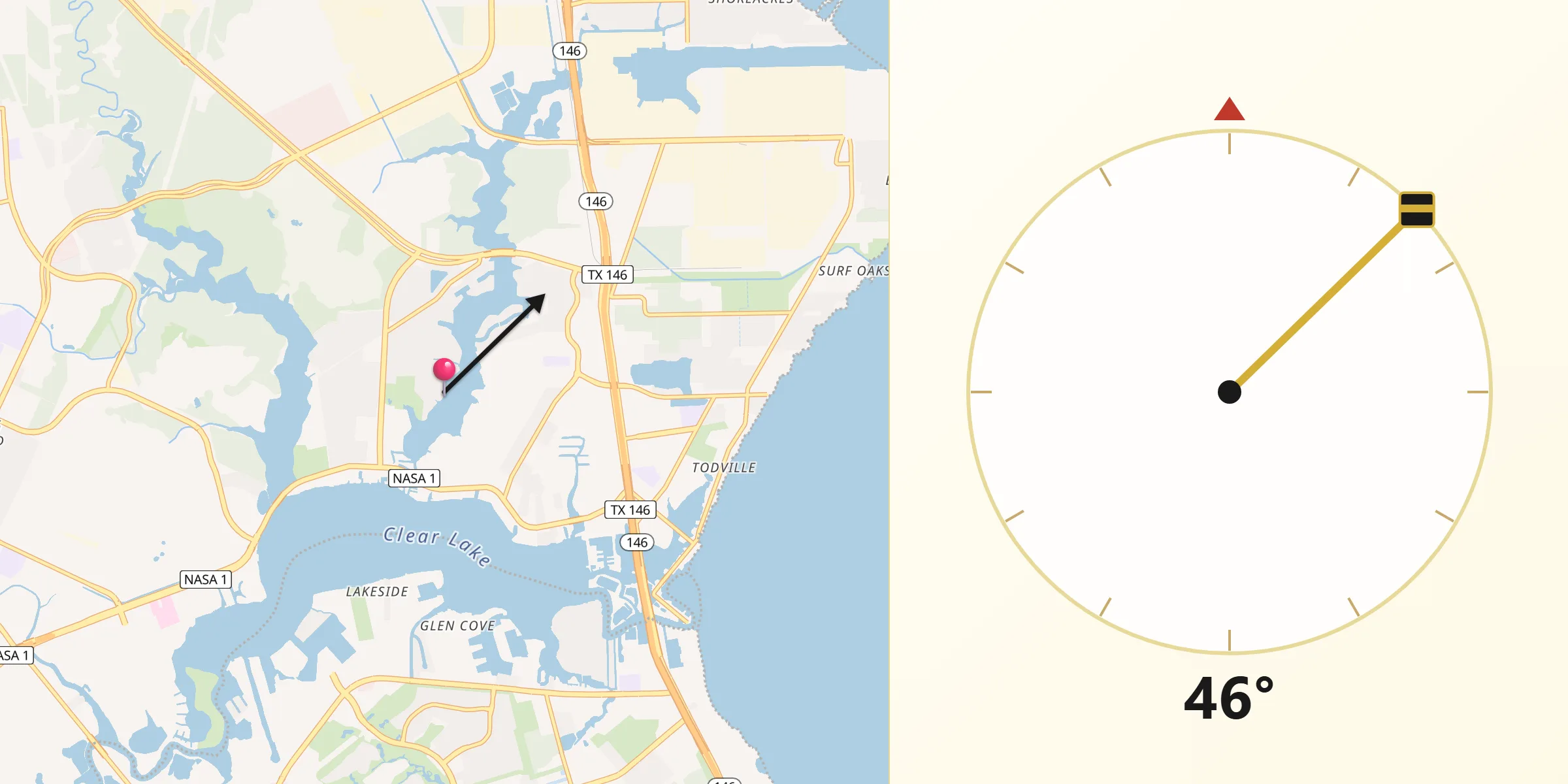 Qibla Direction from Taylor Lake Village