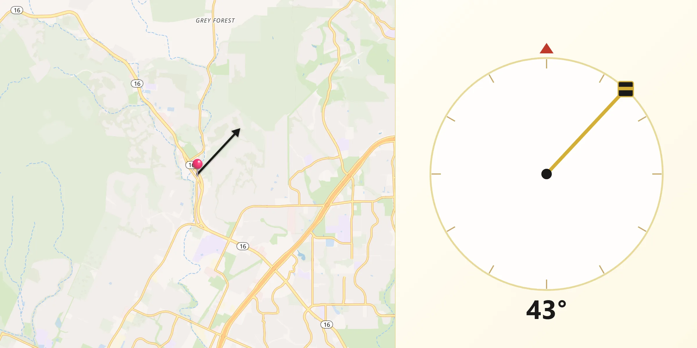 Qibla Direction from Helotes