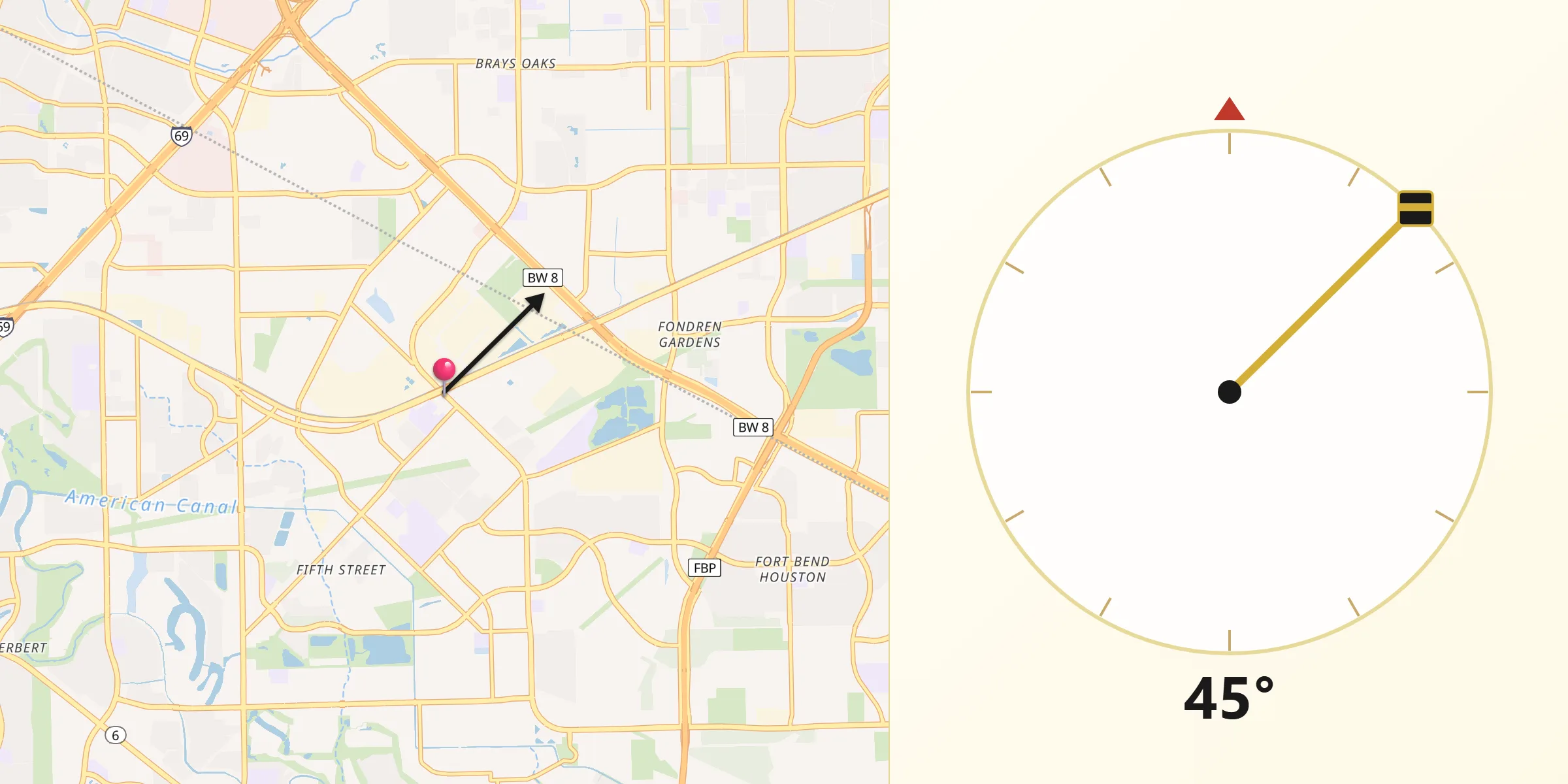 Qibla Direction from Missouri City