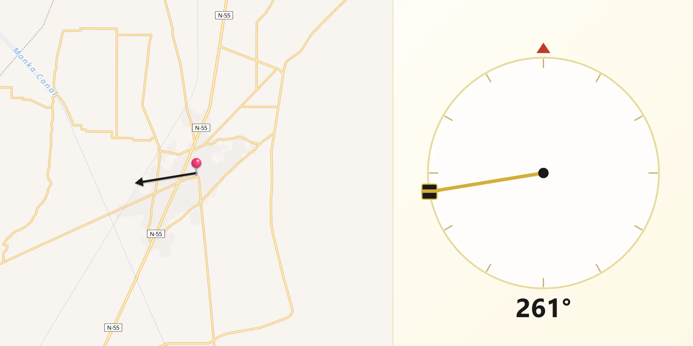 Qibla Direction from Jampur