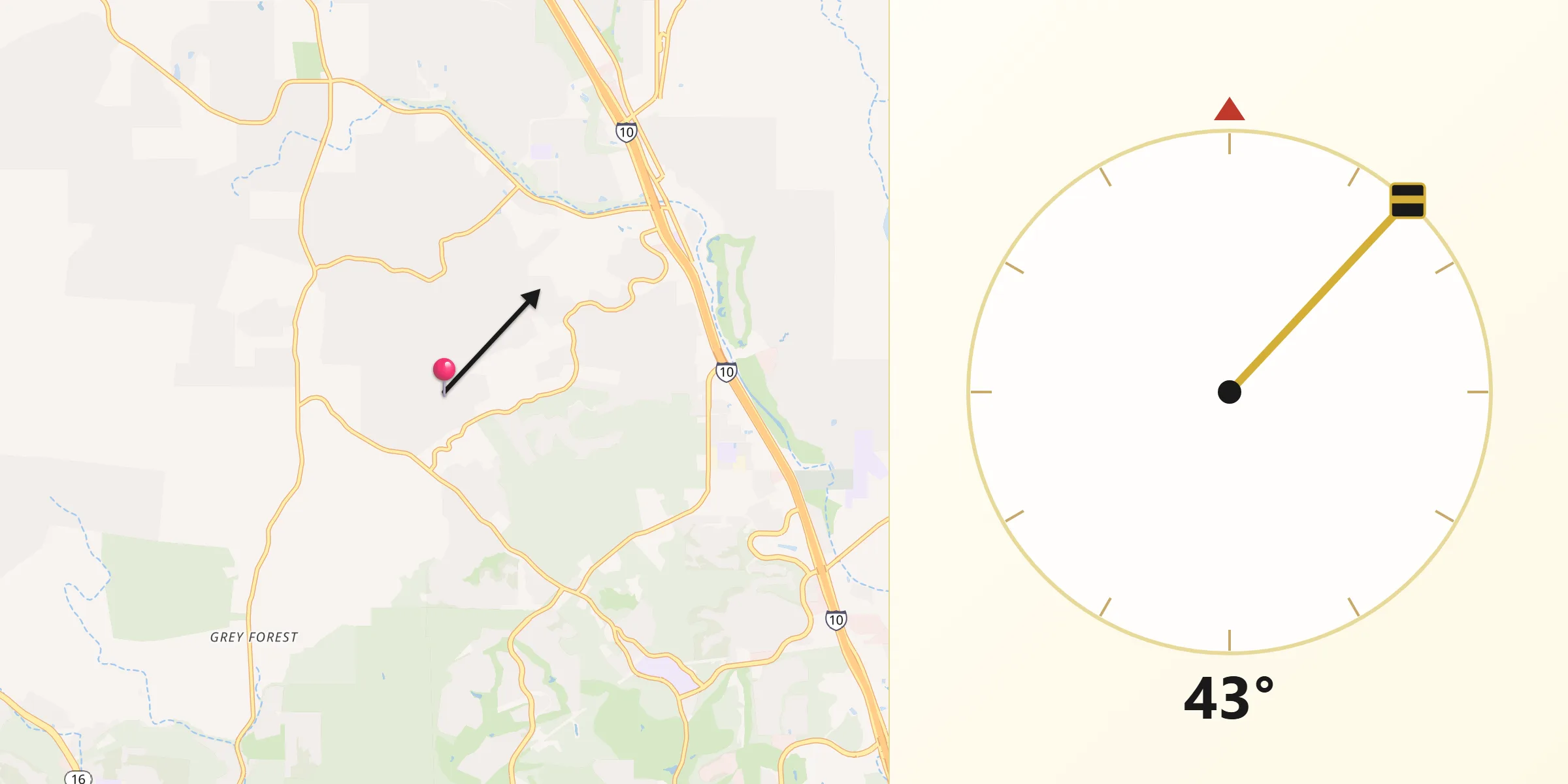 Qibla Direction from Cross Mountain