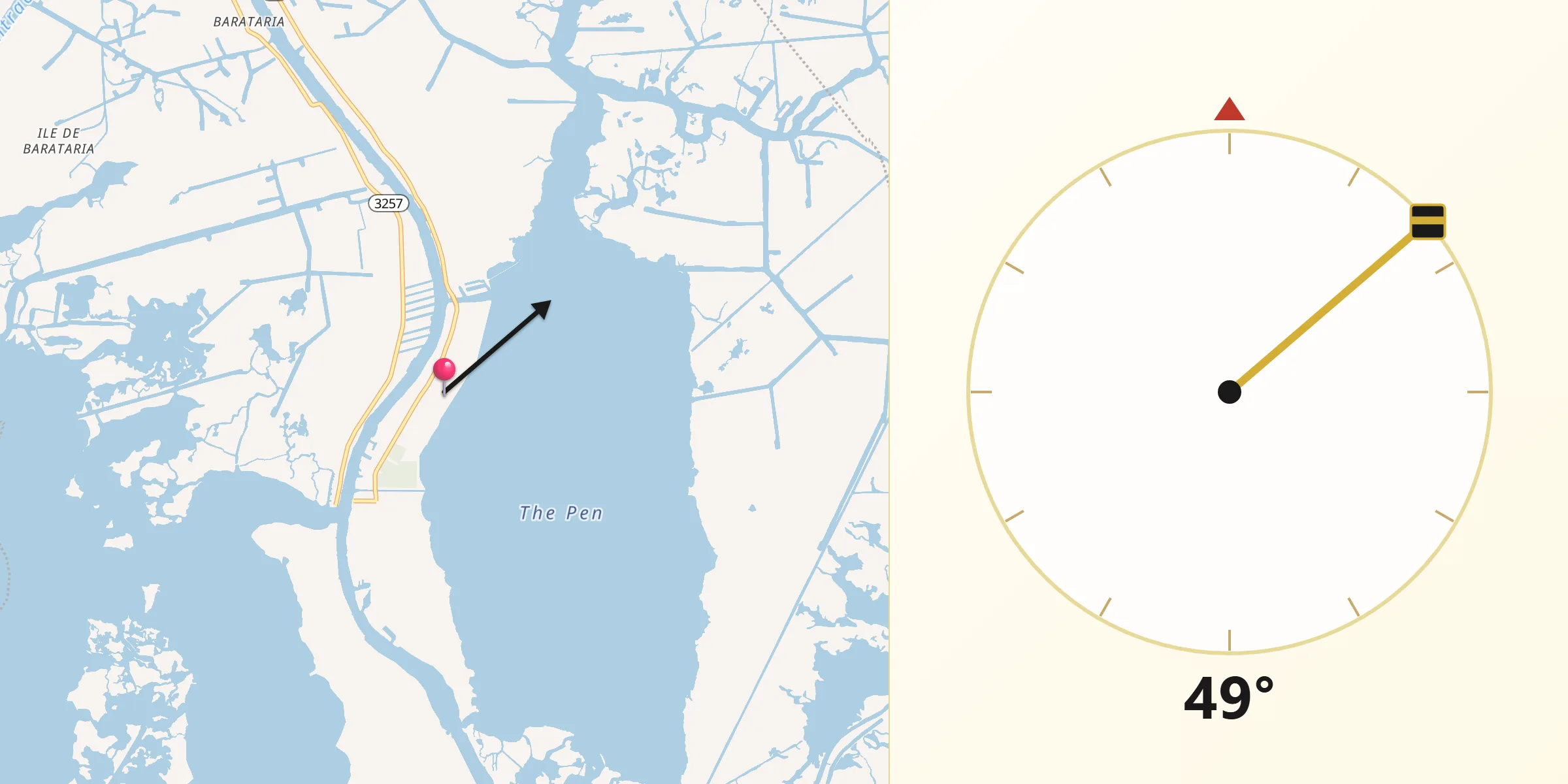 Qibla Direction from Jefferson Parish