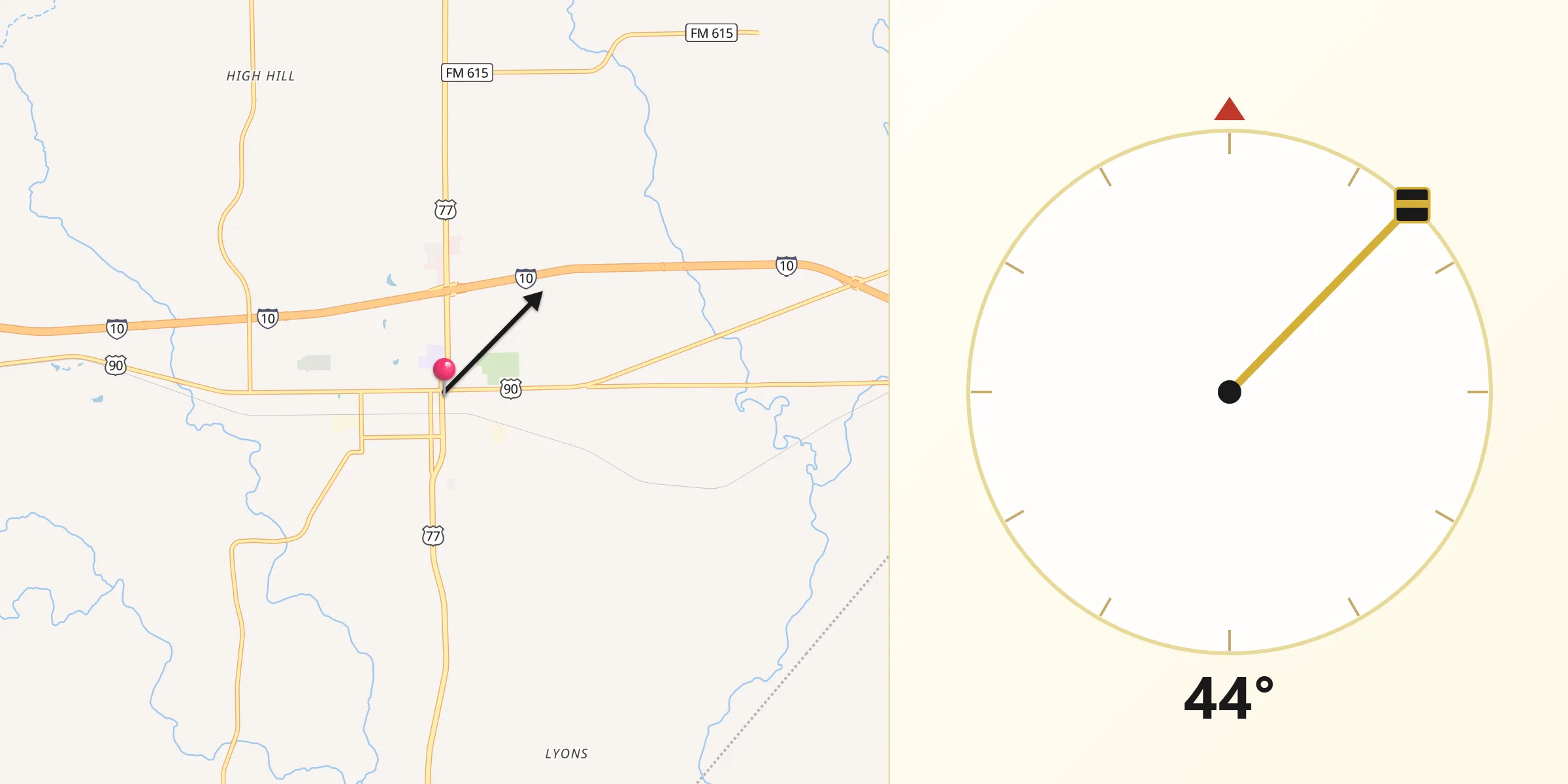 Qibla Direction from Schulenburg