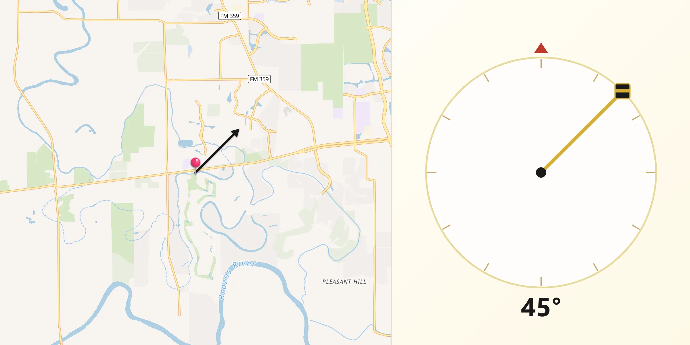 Qibla Direction from Weston Lakes