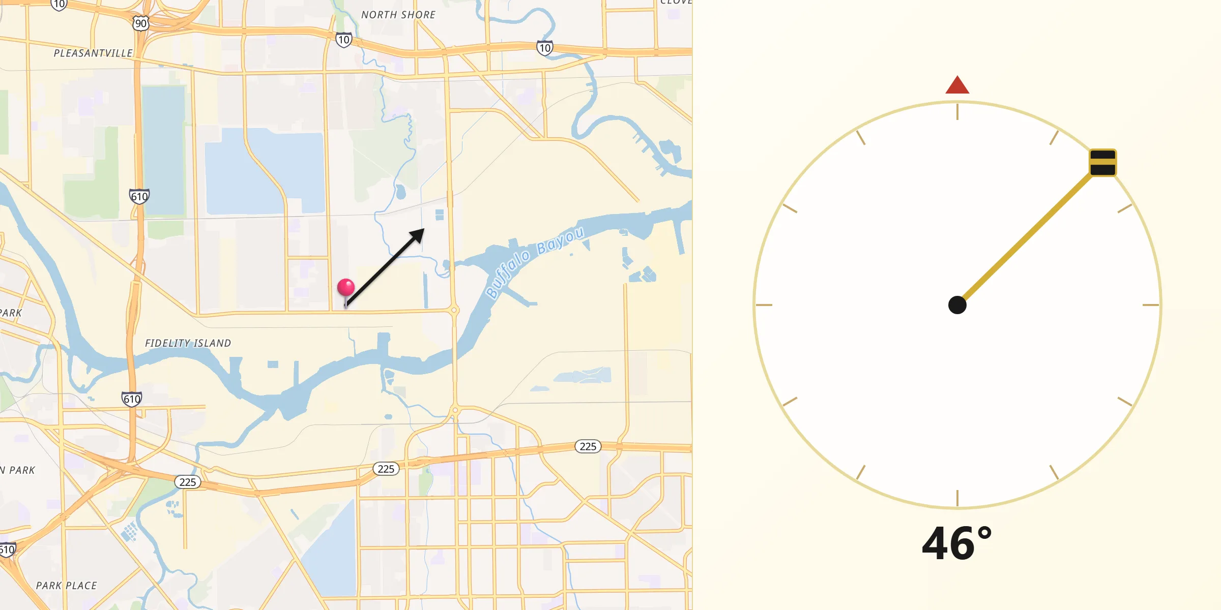 Qibla Direction from Galena Park