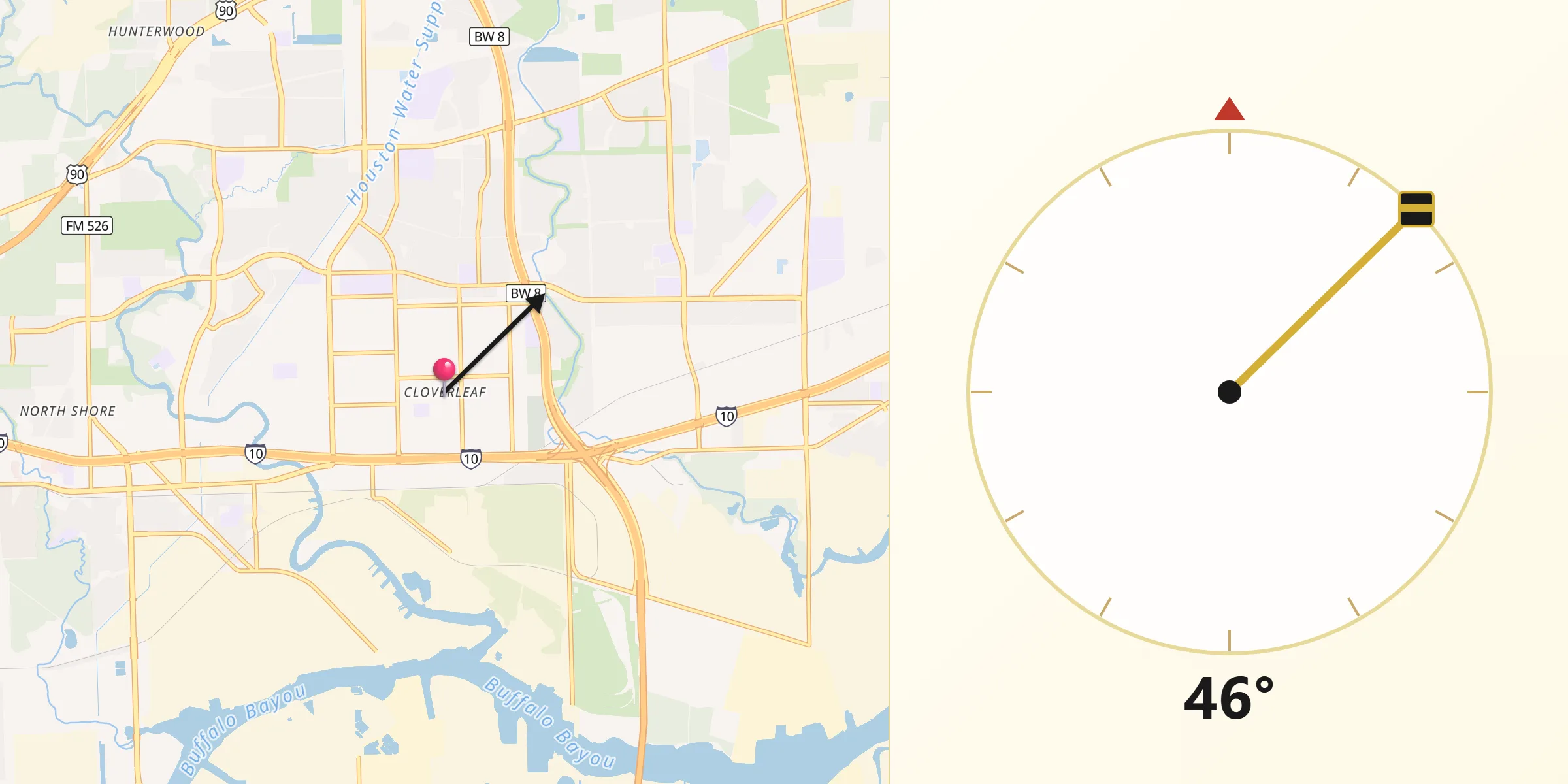 Qibla Direction from Cloverleaf