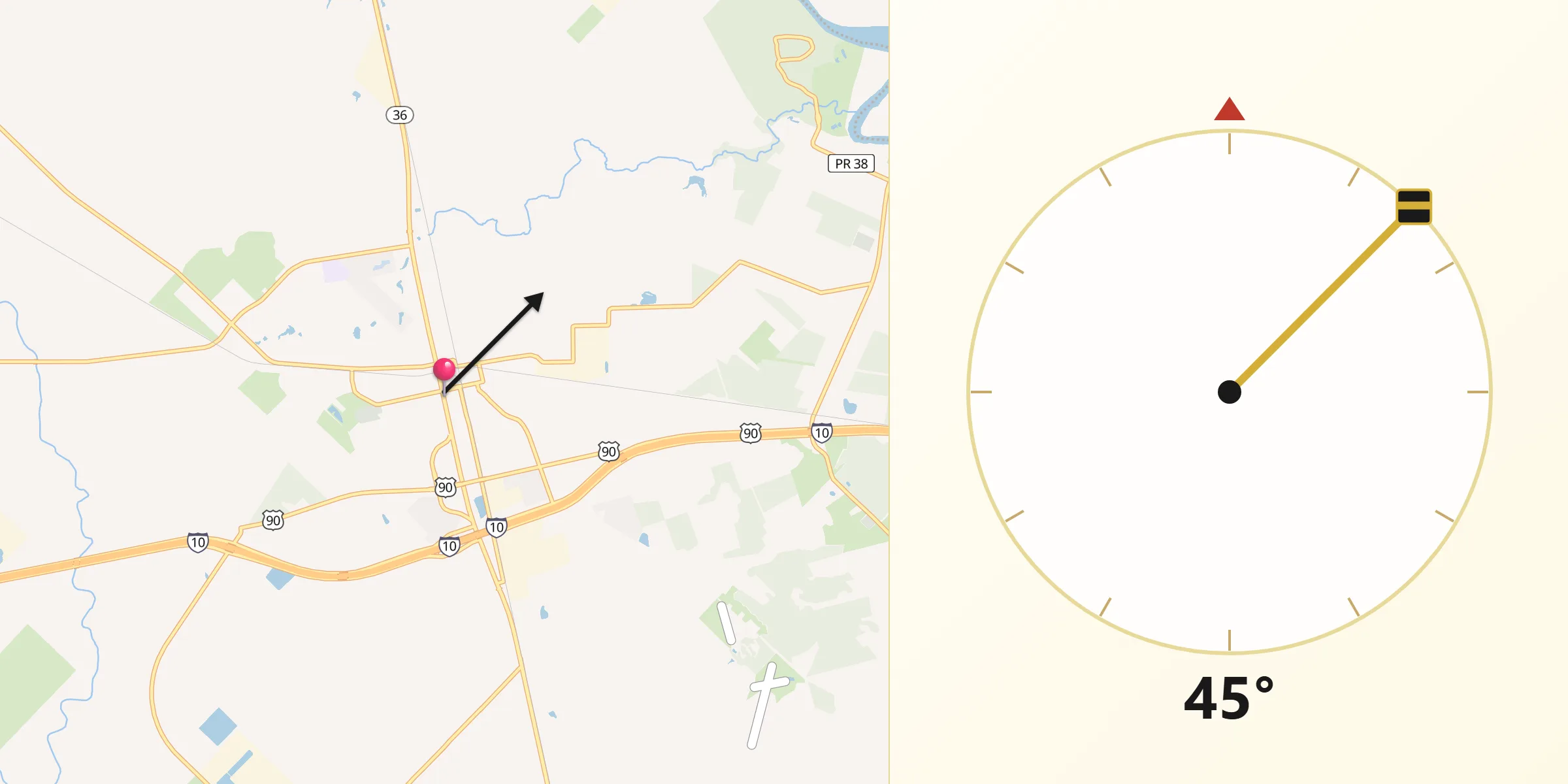 Qibla Direction from Sealy