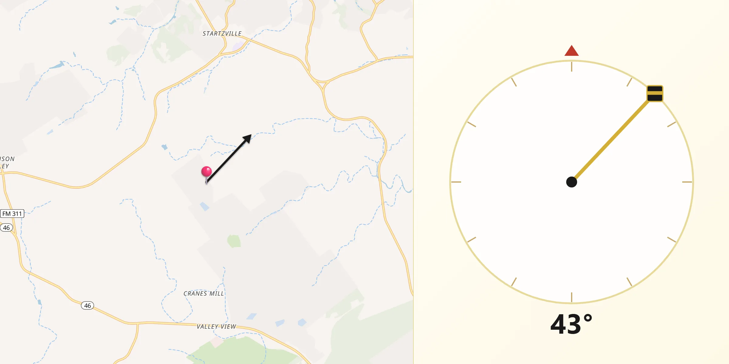 Qibla Direction from Comal