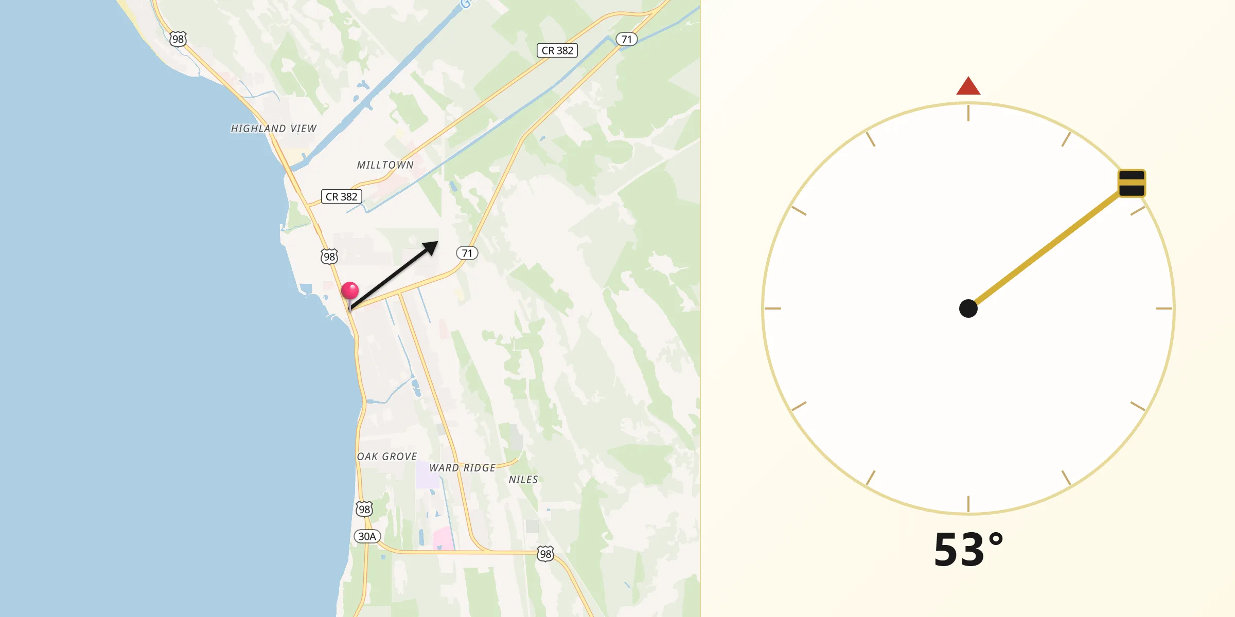 Qibla Direction from Port Saint Joe