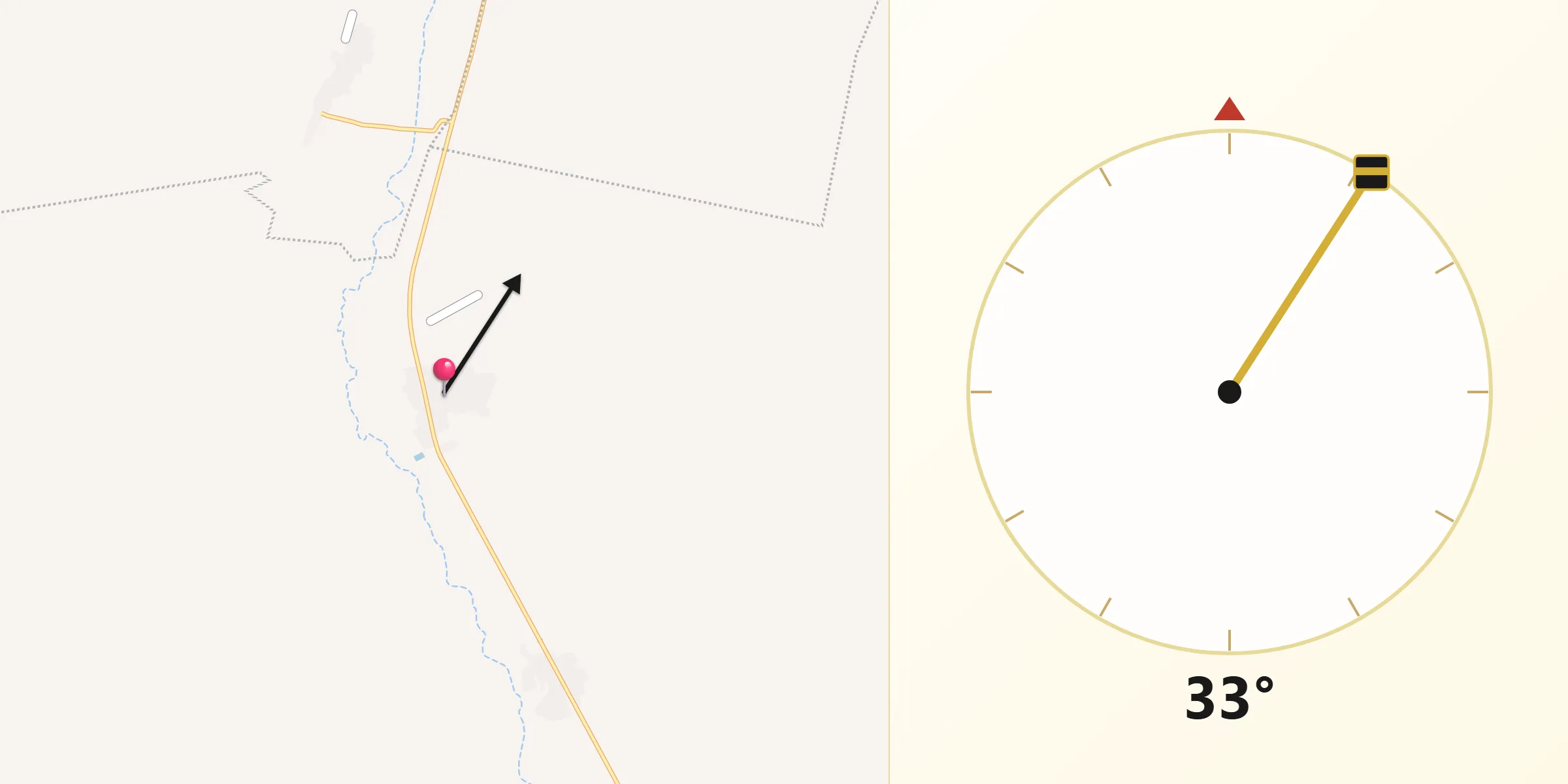 Dirección de la Qibla desde Aconchi