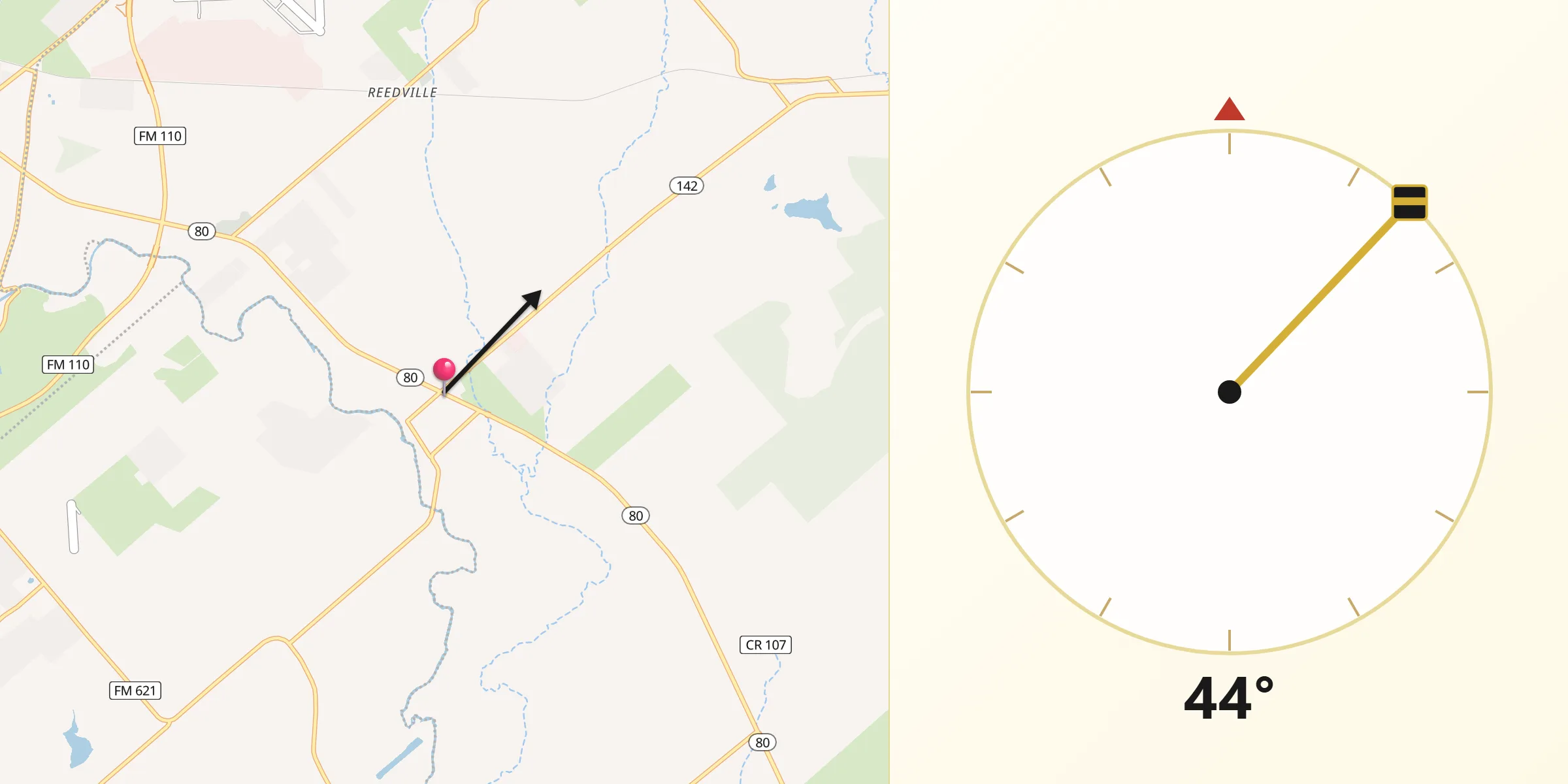 Qibla Direction from Martindale