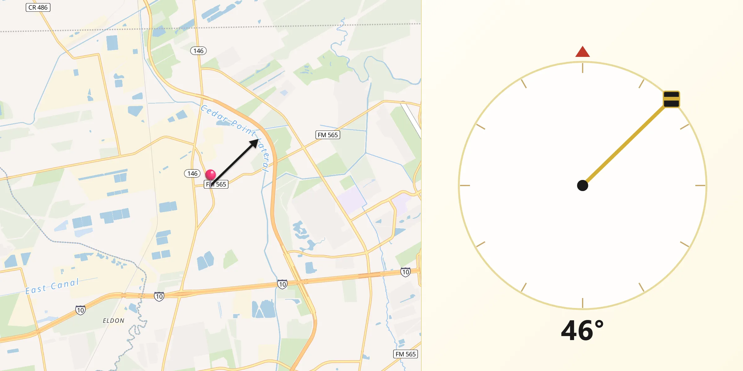 Qibla Direction from Mont Belvieu