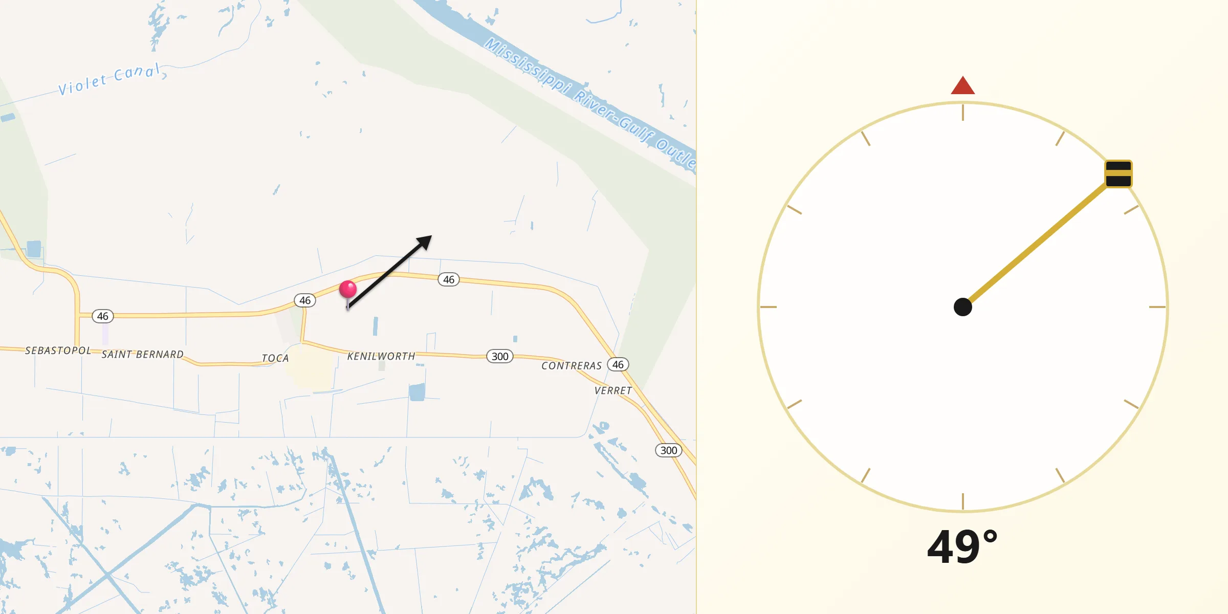 Qibla Direction from Saint Bernard