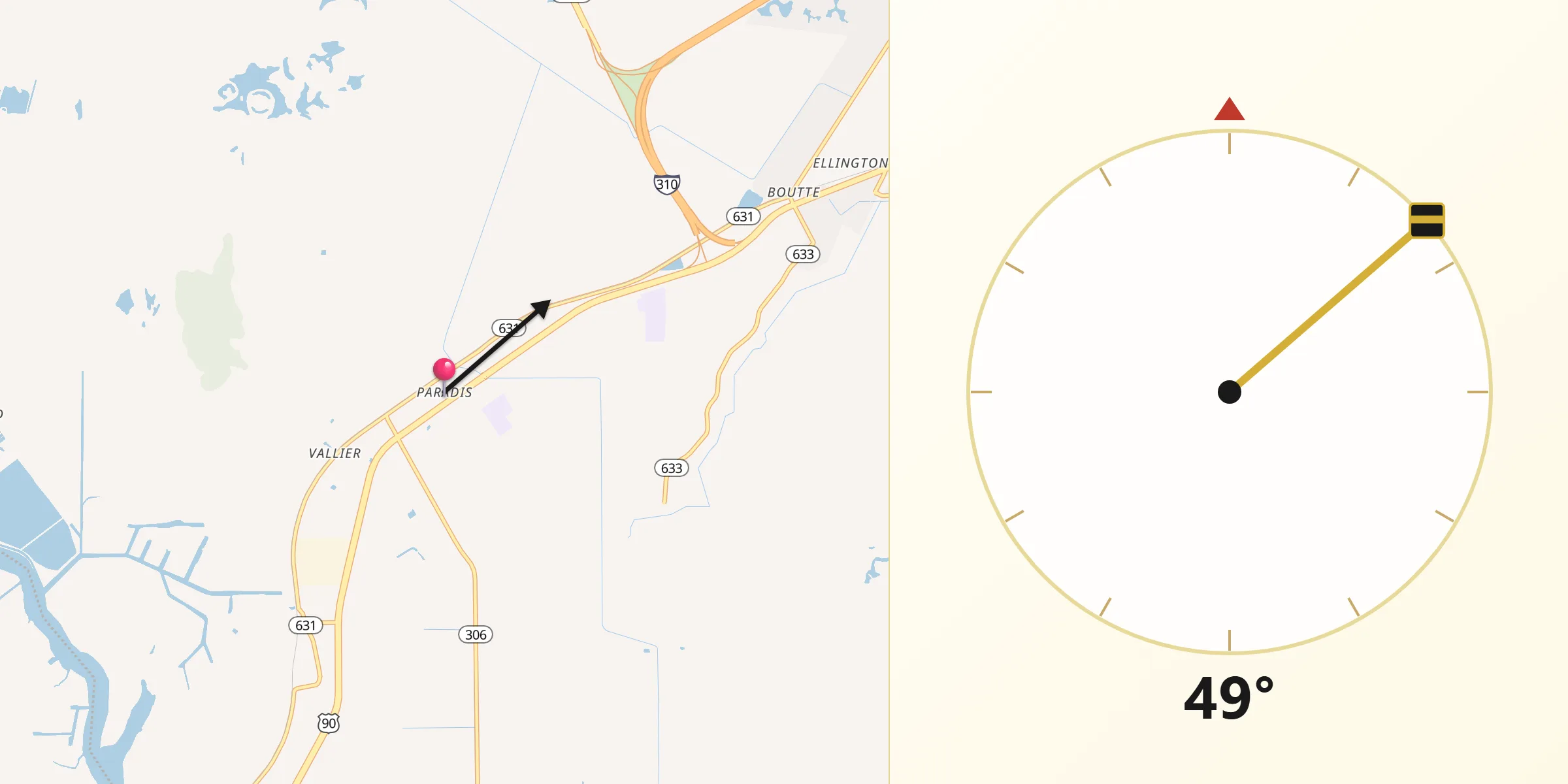Qibla Direction from Paradis