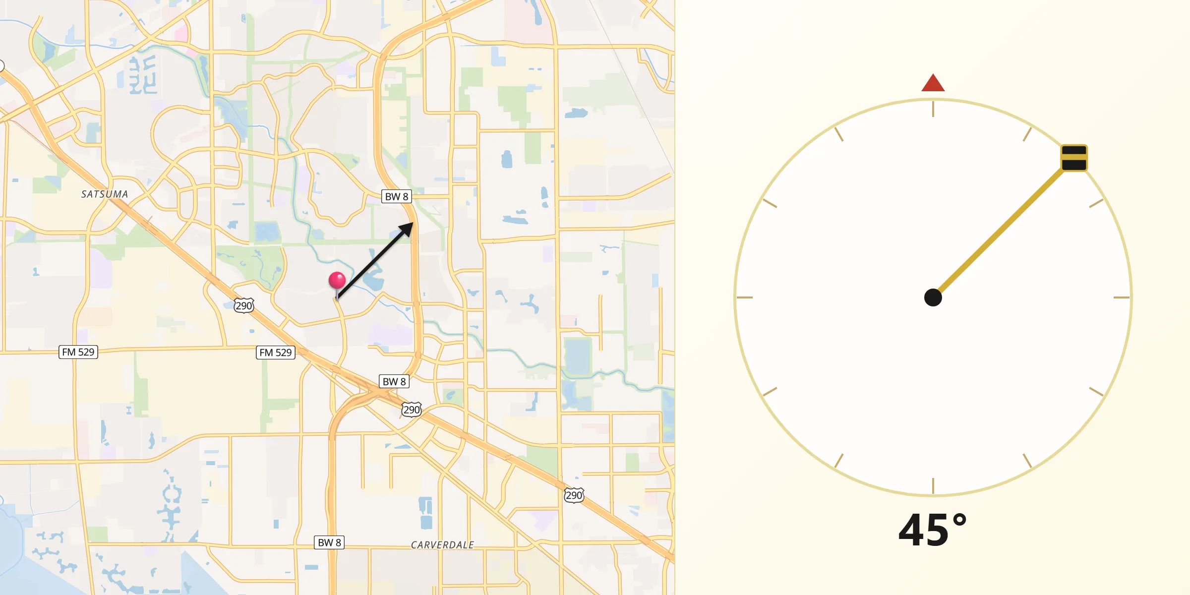 Qibla Direction from Jersey Village