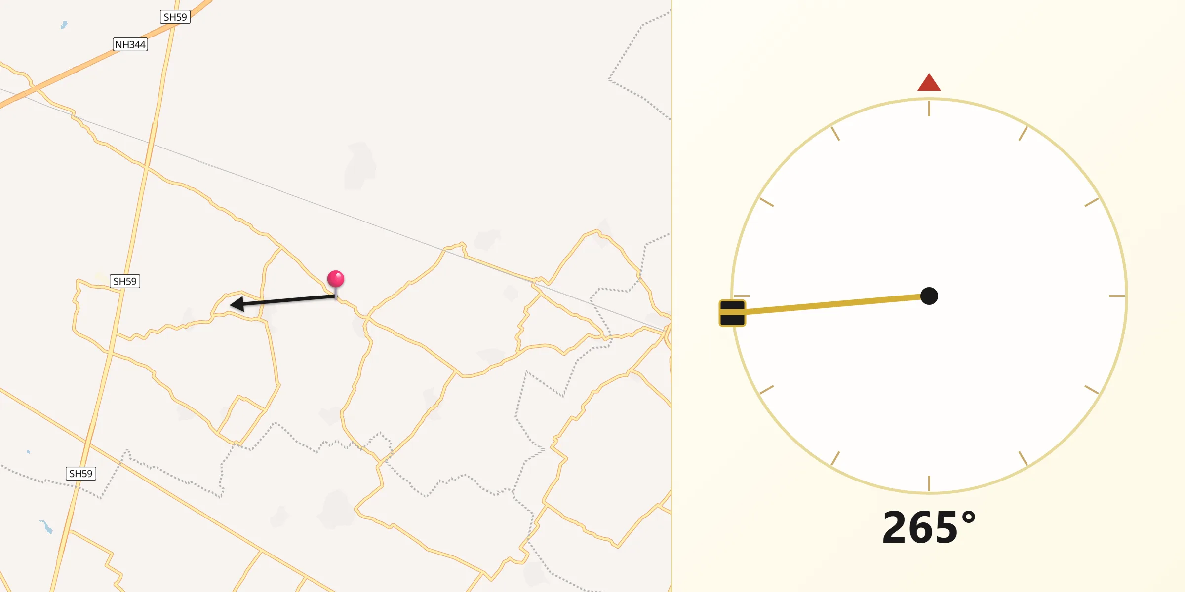 Qibla Direction from Saharanpur