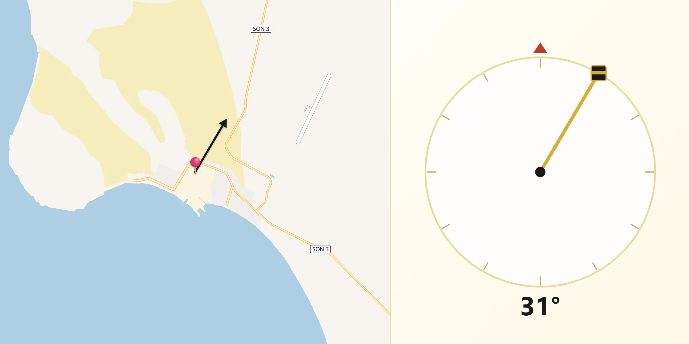 Dirección de la Qibla desde La Libertad