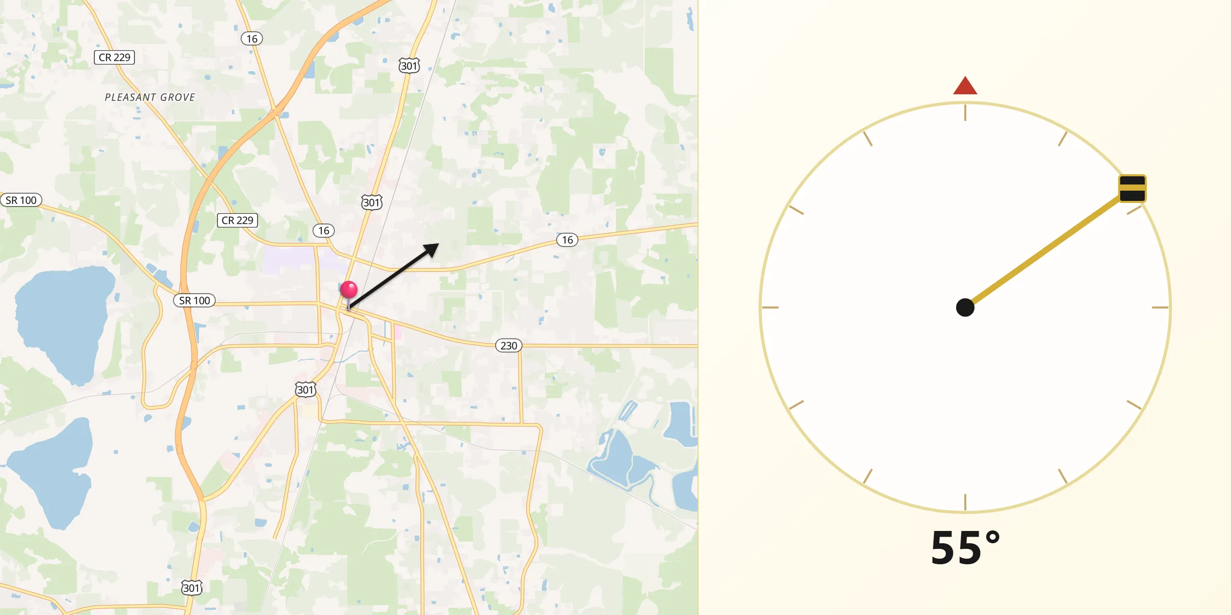Qibla Direction from Starke