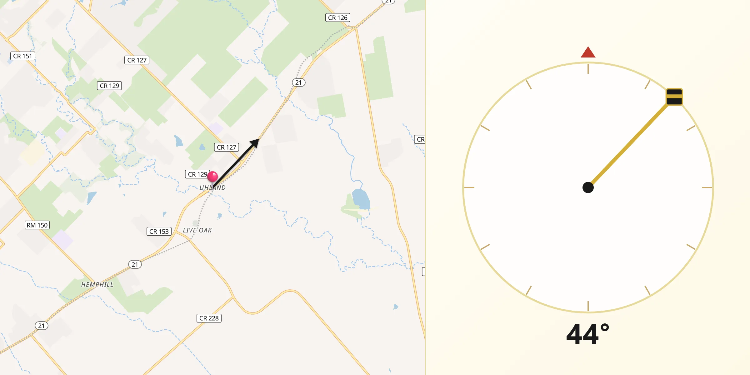 Qibla Direction from Uhland