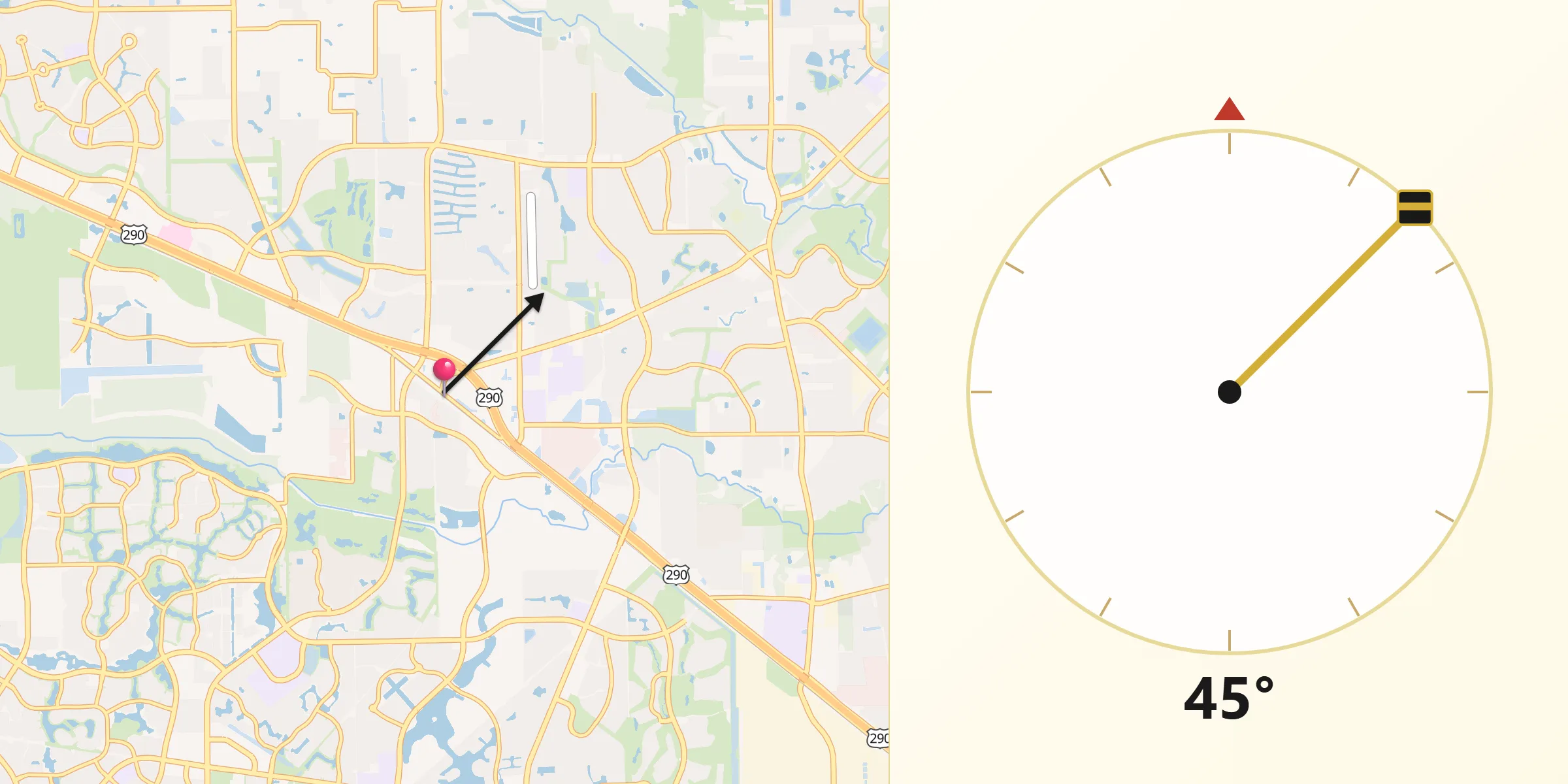 Dirección de la Qibla desde Cypress