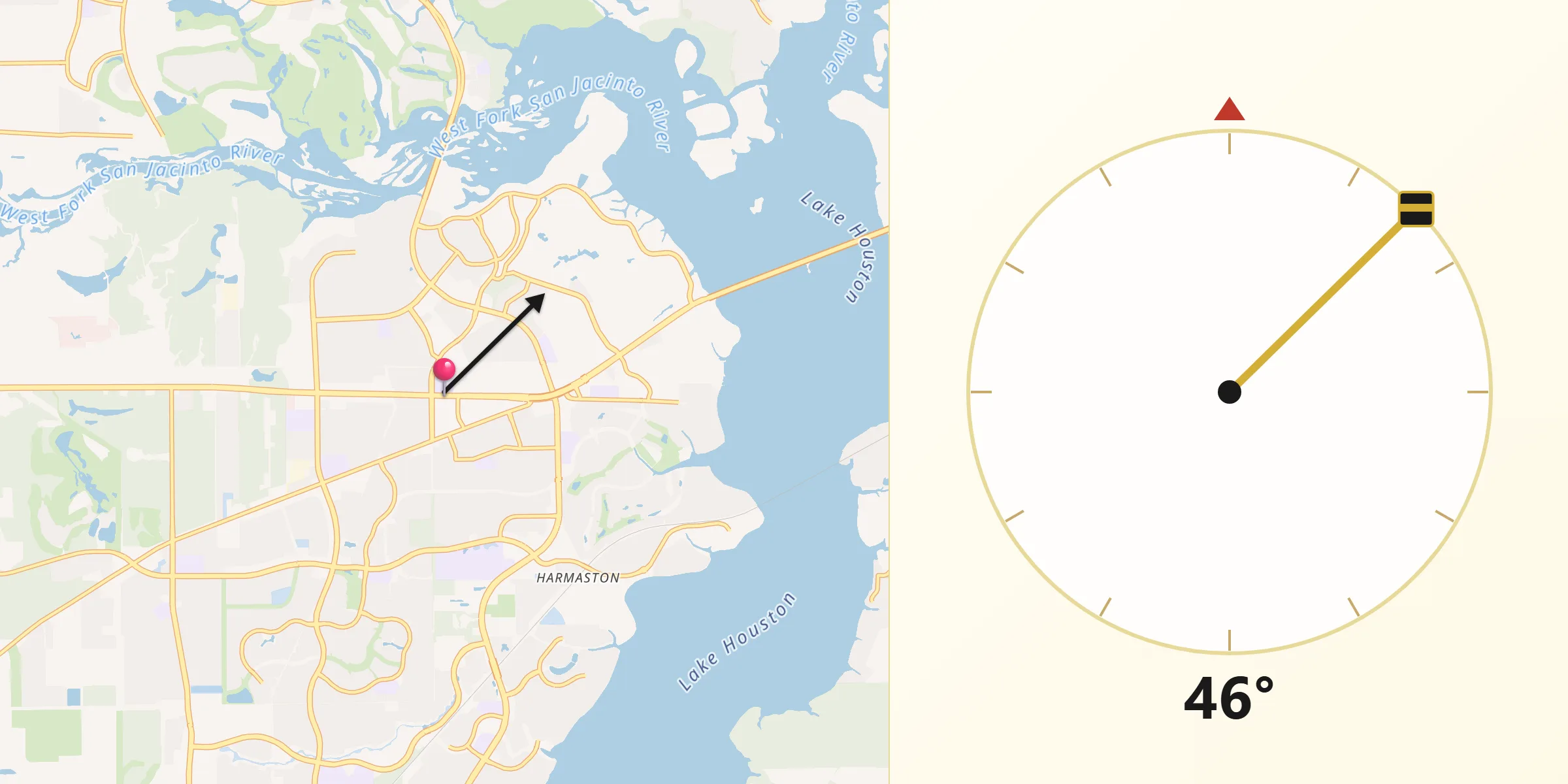 Qibla Direction from Atascocita