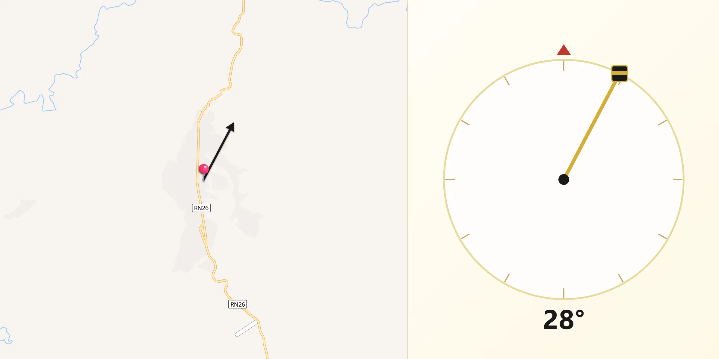 Direction vers la Qibla depuis Watsa
