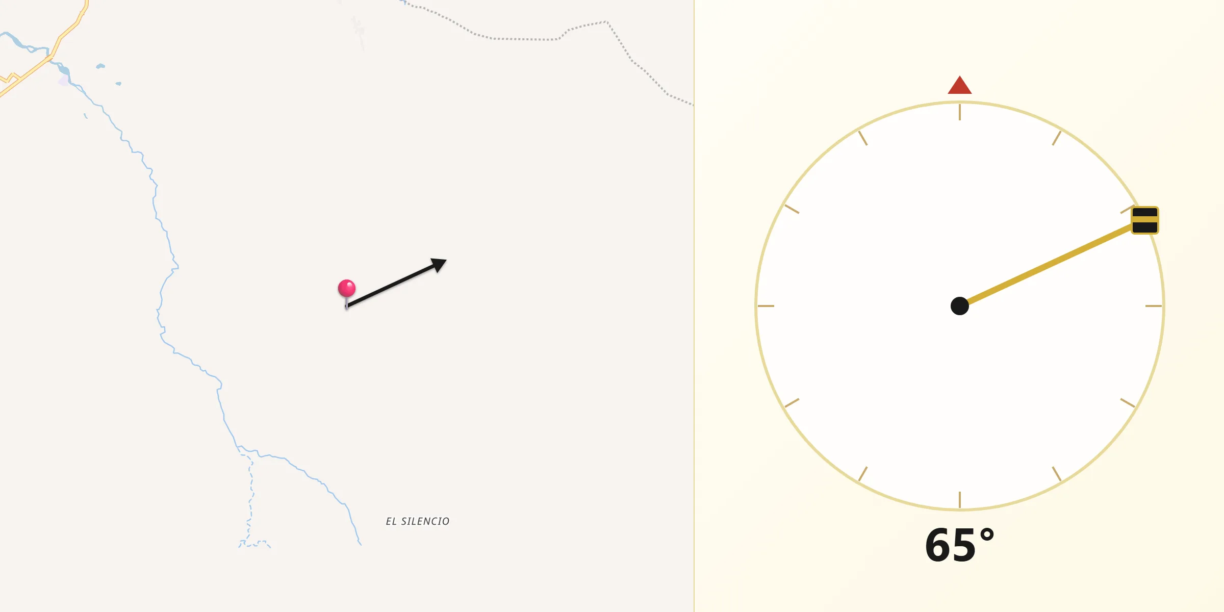 Dirección de la Qibla desde Corinto