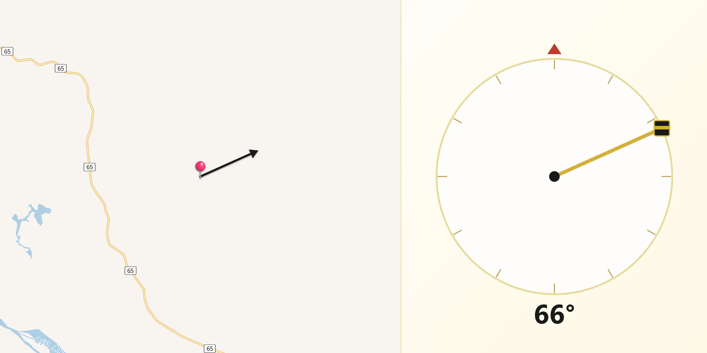 Dirección de la Qibla desde Puerto Lleras